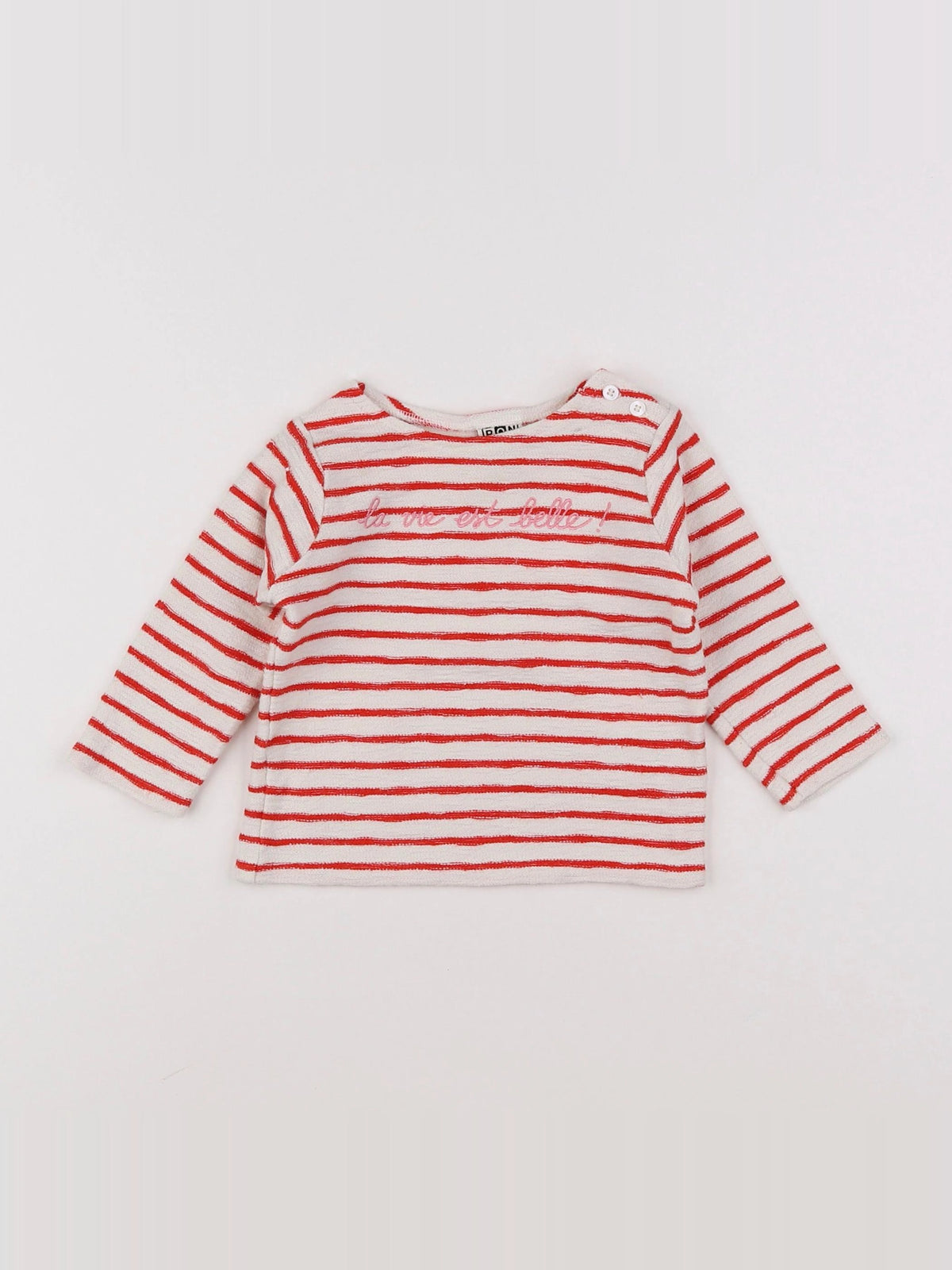 Bonton - tee-shirt rouge - 12 mois