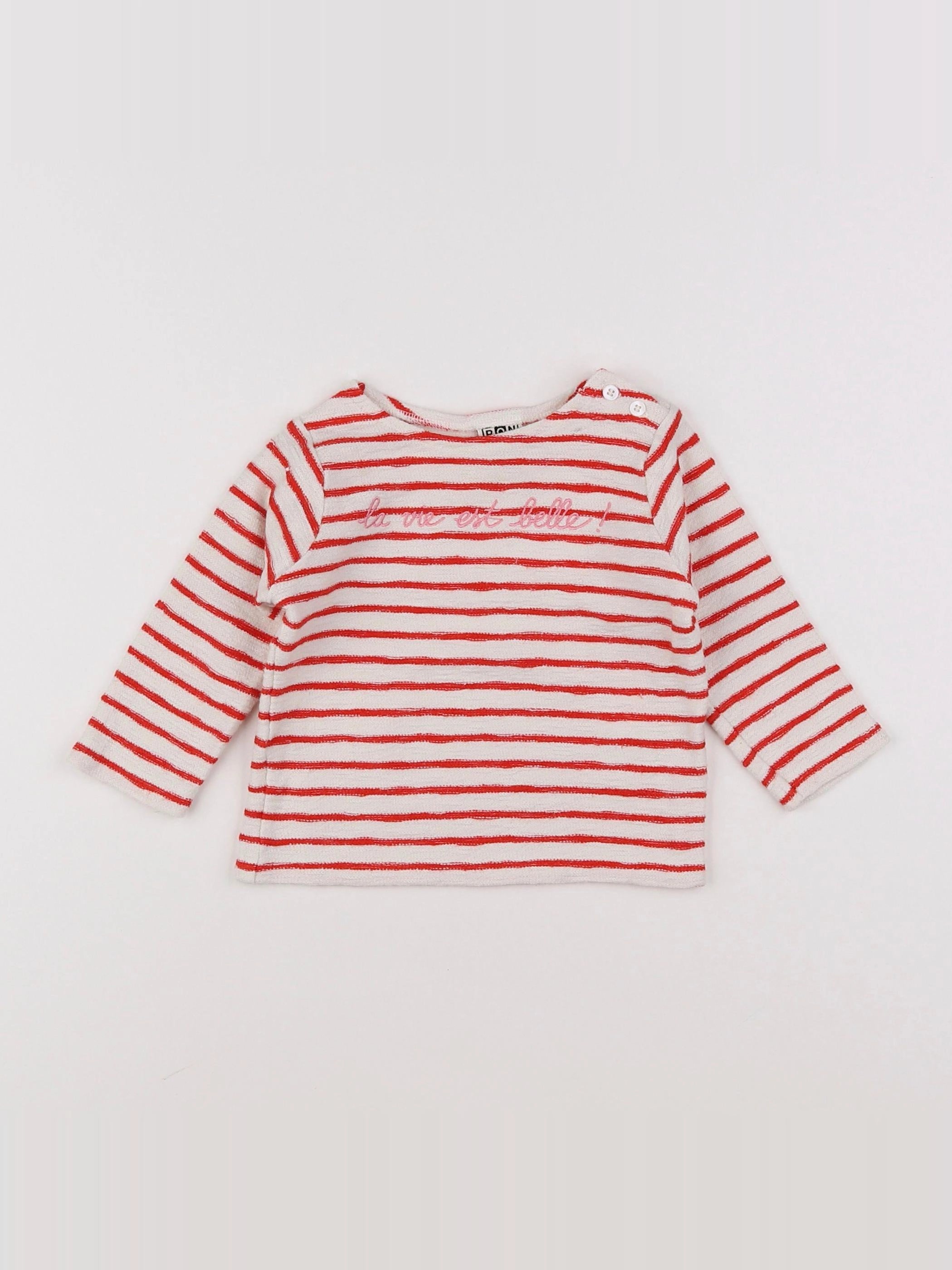 Bonton - tee-shirt rouge - 12 mois