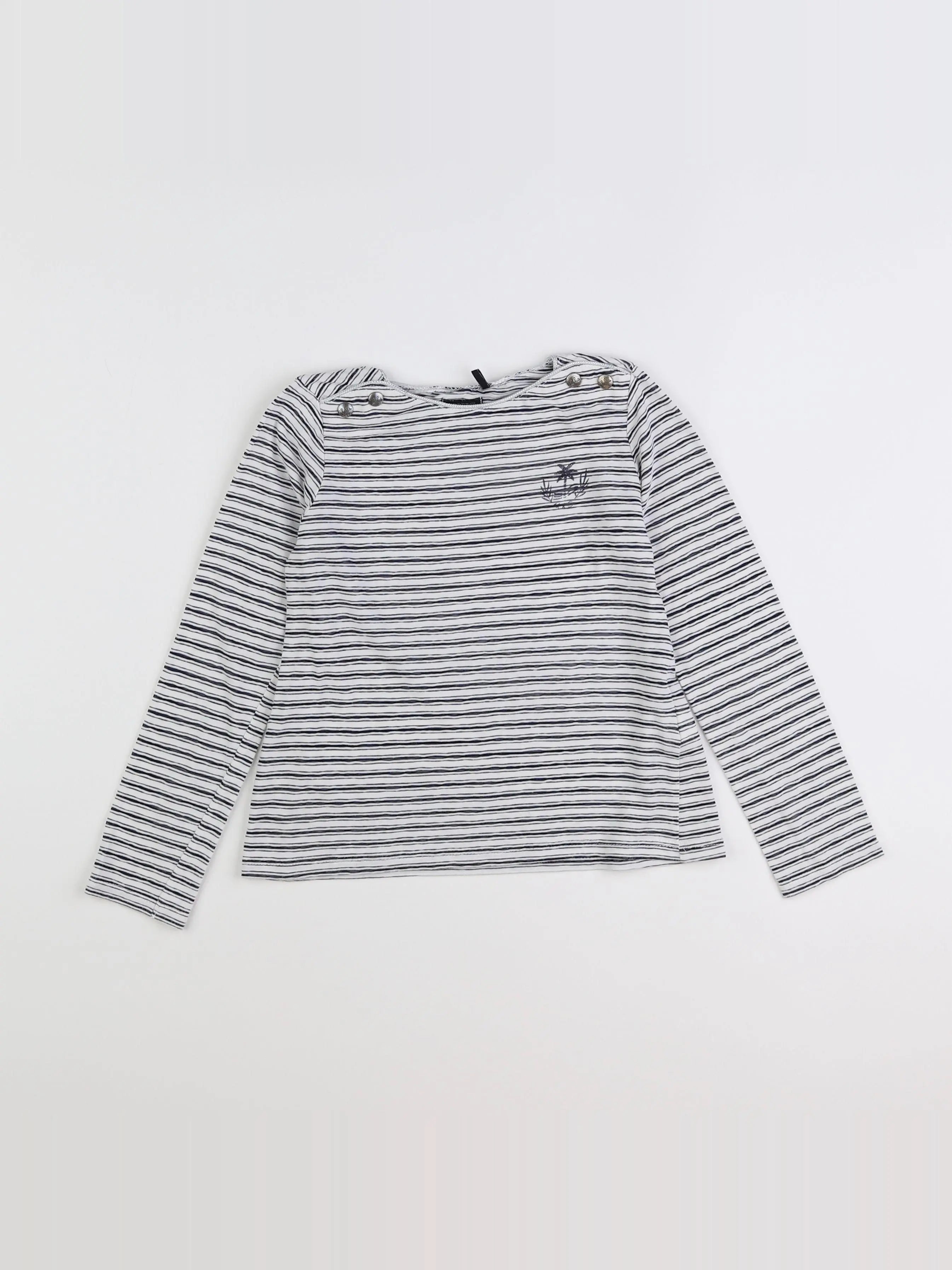 IKKS - tee-shirt blanc, bleu - 8 ans