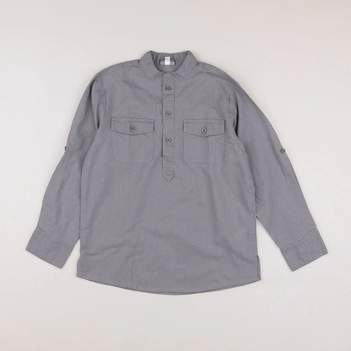 Vertbaudet - chemise gris - 8 ans