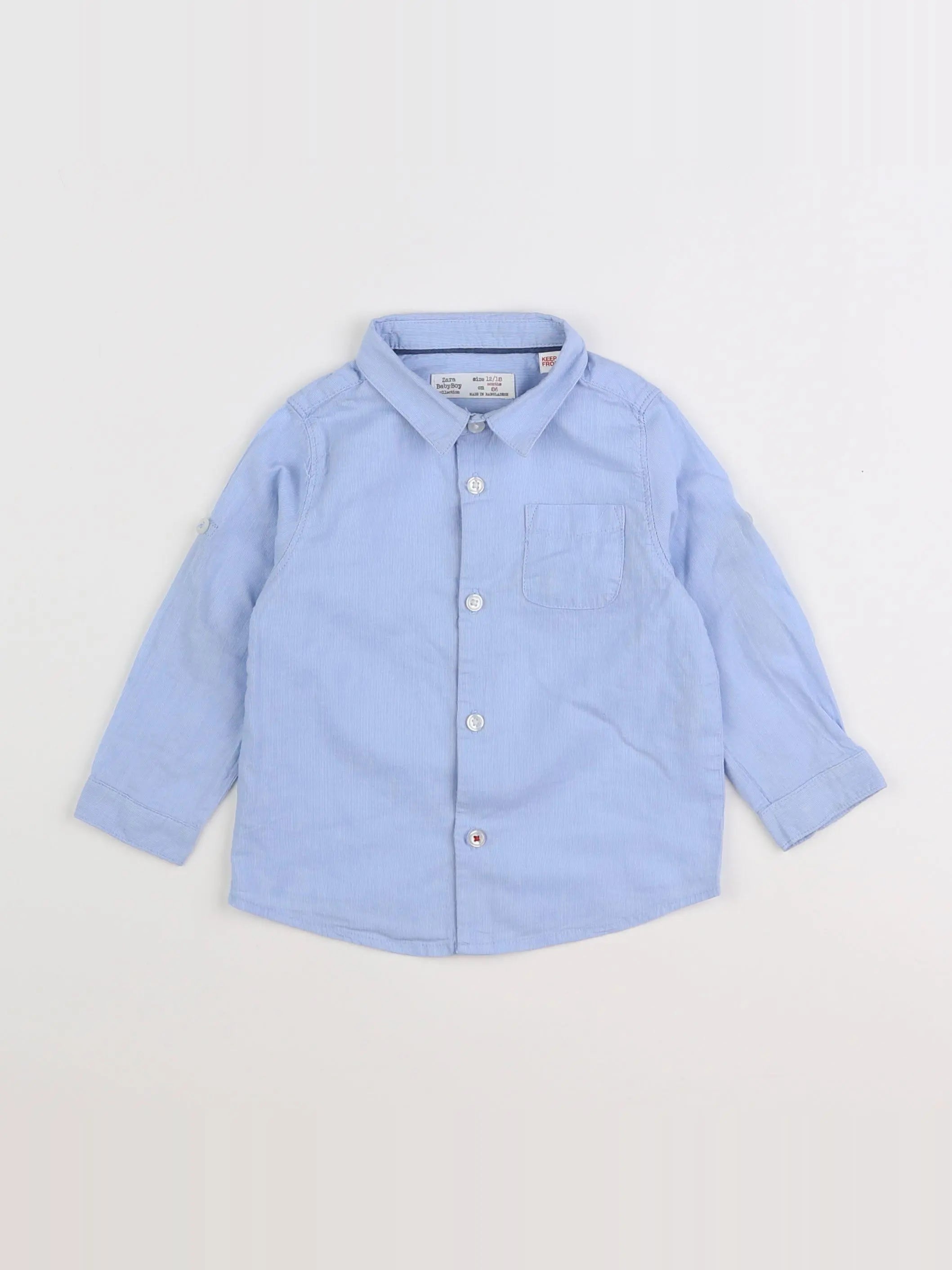 Zara - chemise bleu - 12/18 mois