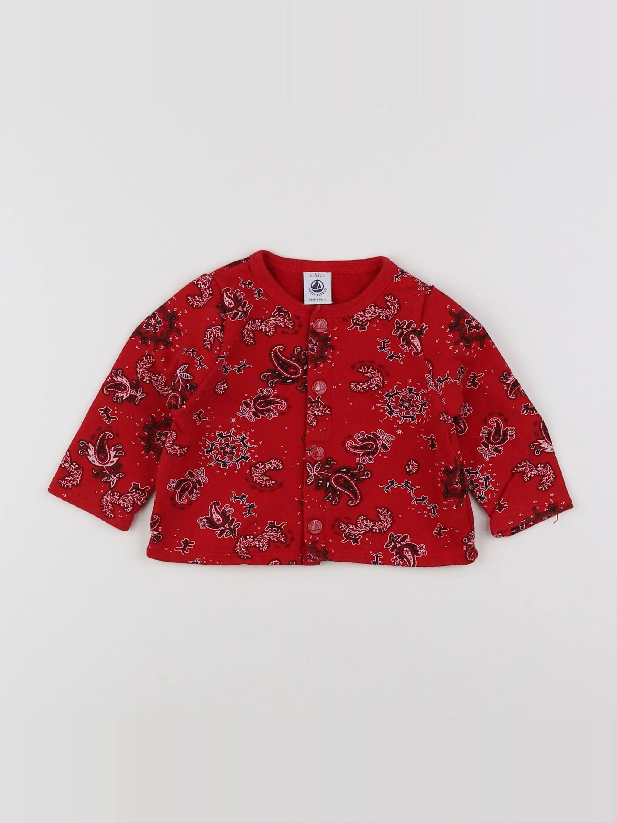 Petit Bateau - tee-shirt rouge - 6 mois