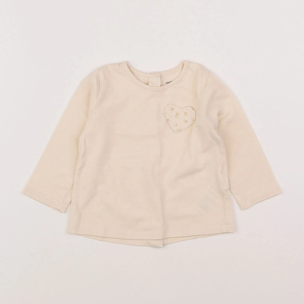 Vertbaudet - tee-shirt beige - 9 mois