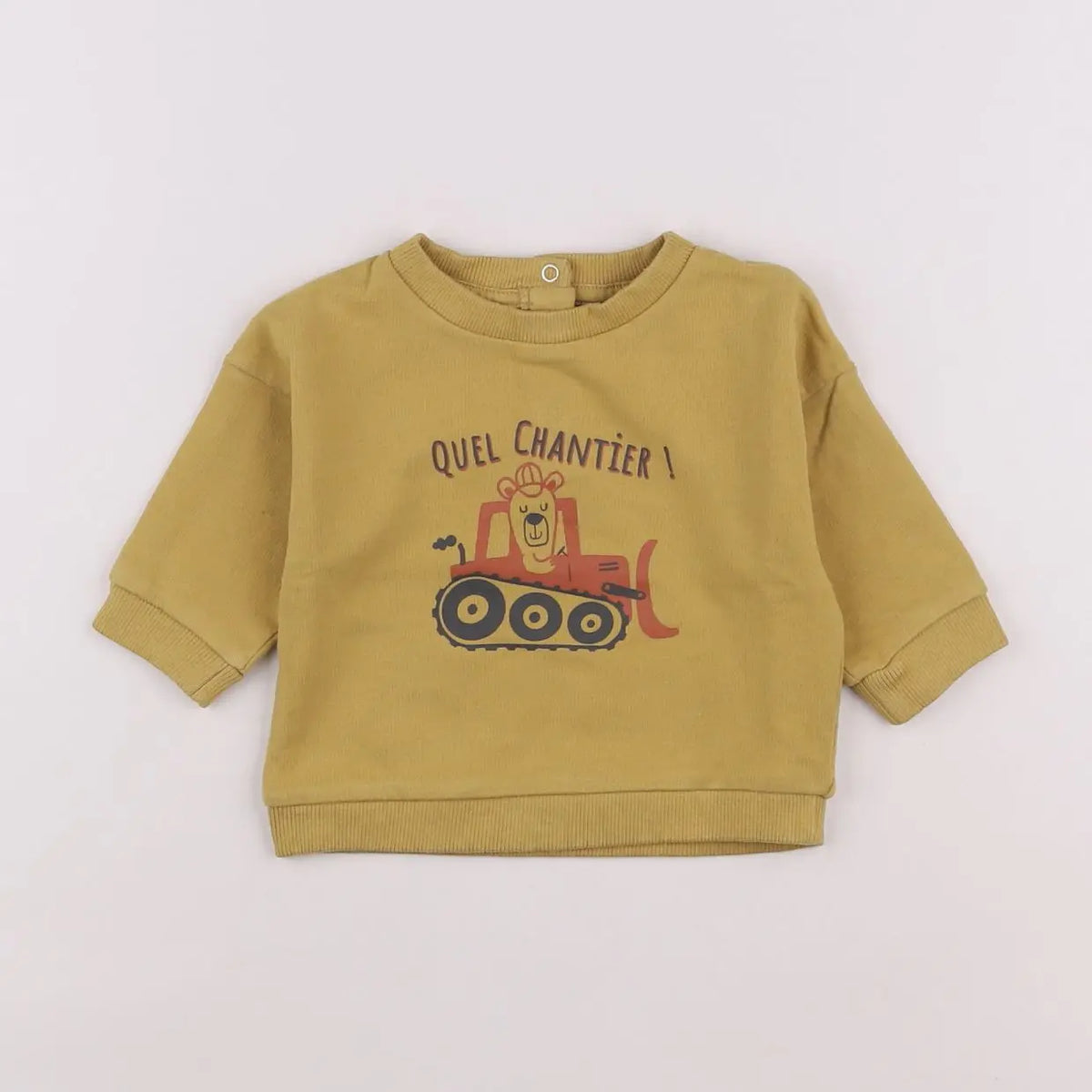 Vertbaudet - sweat jaune - 6 mois