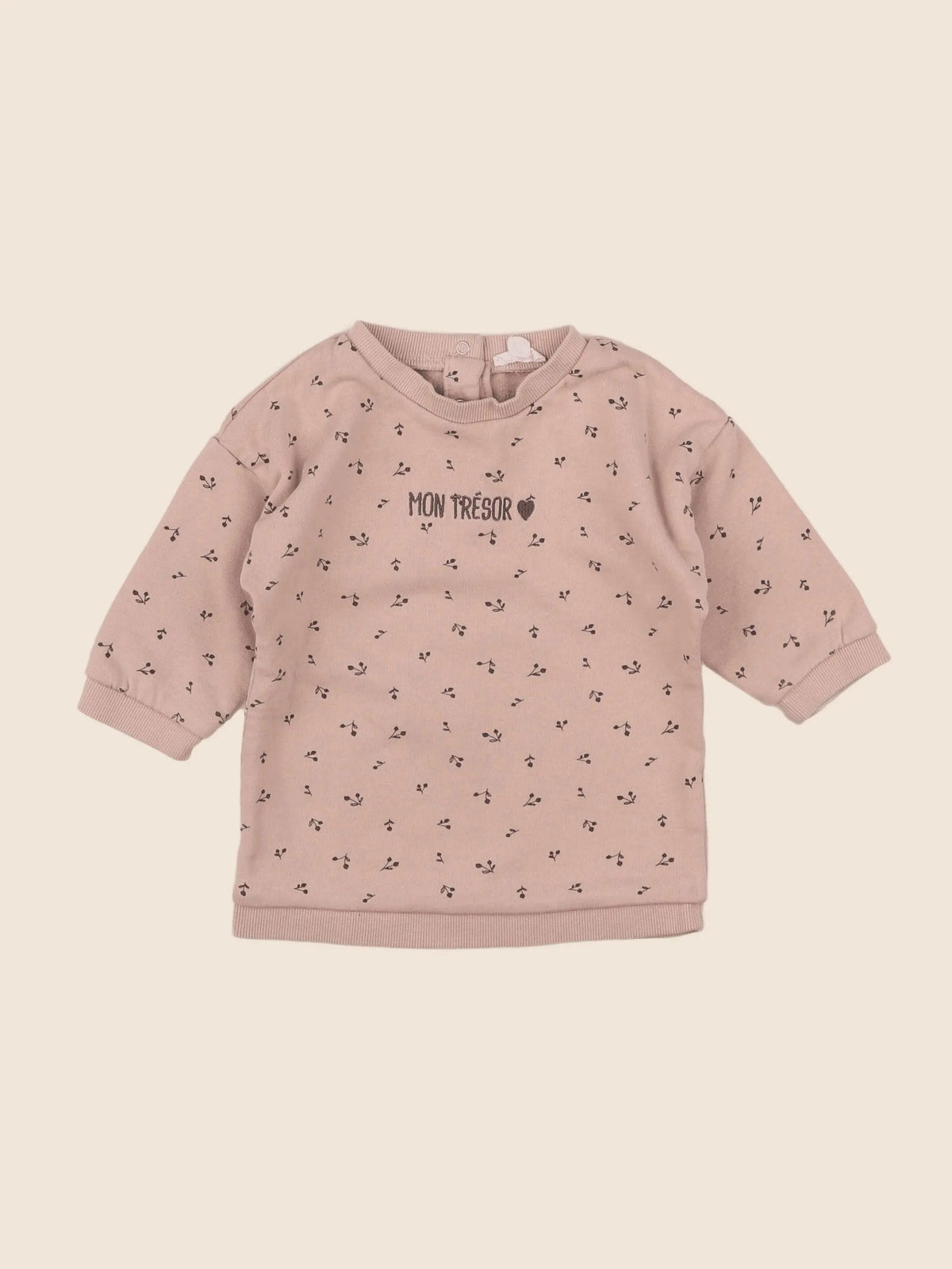 Vertbaudet - sweat rose - 12 mois