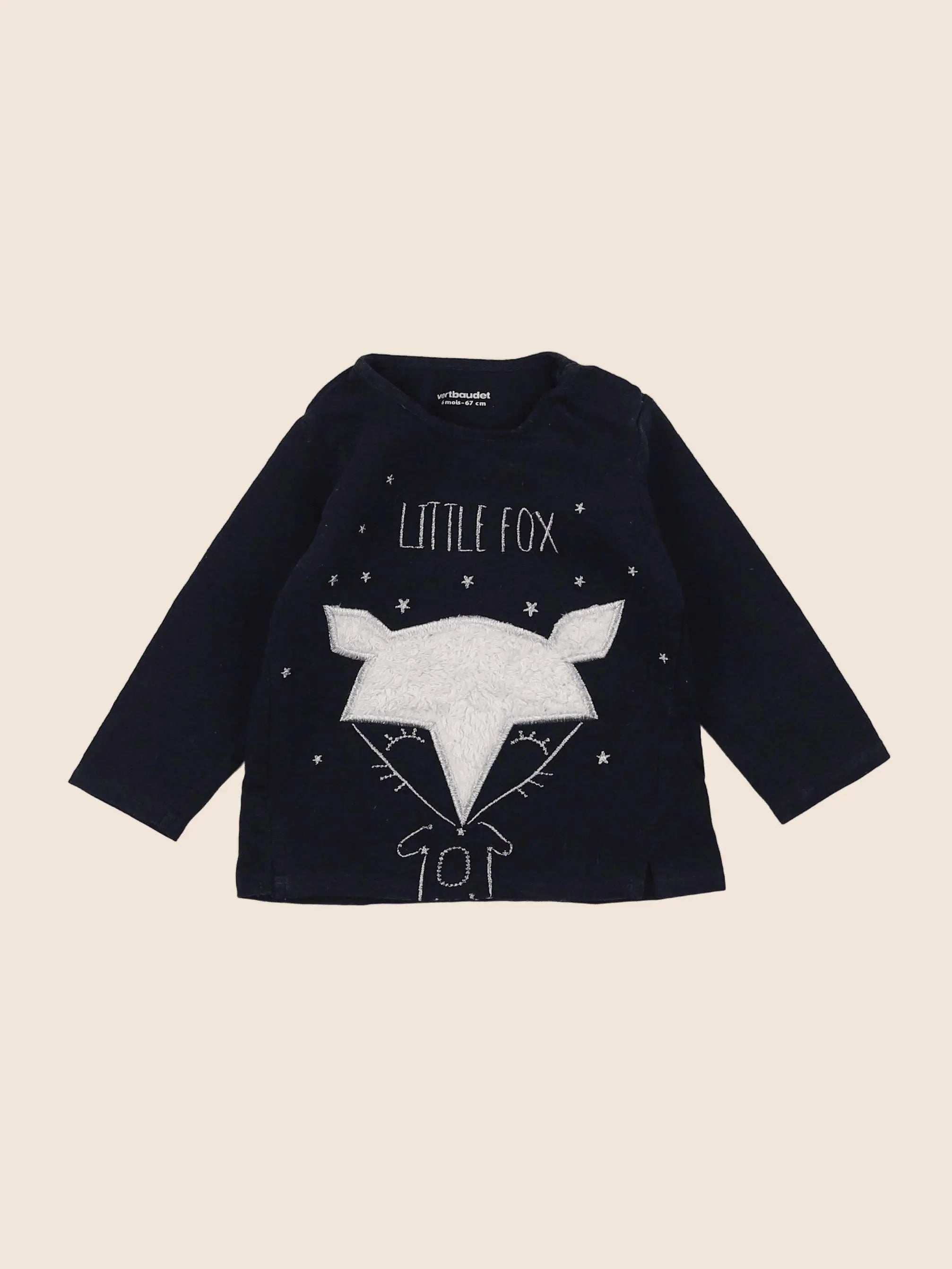 Vertbaudet - tee-shirt bleu - 6 mois