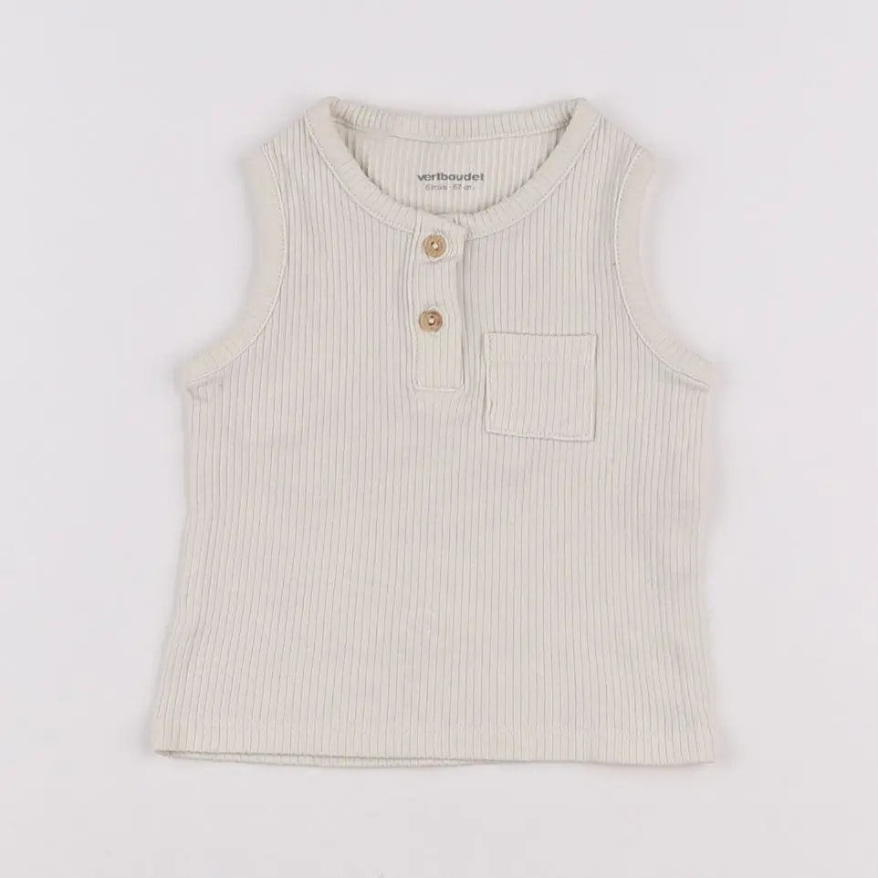 Vertbaudet - débardeur beige - 6 mois