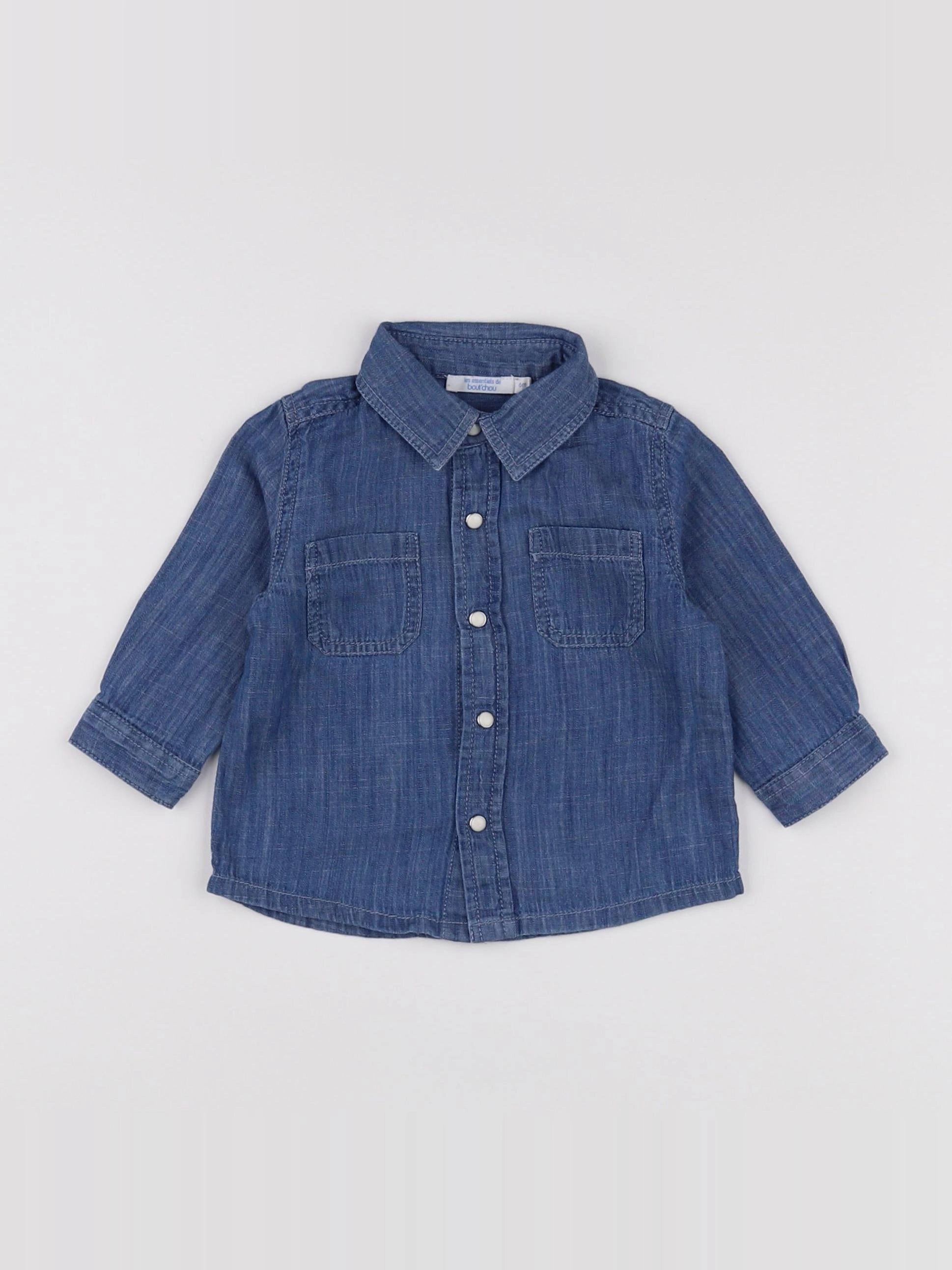 Boutchou - chemise bleu - 6 mois
