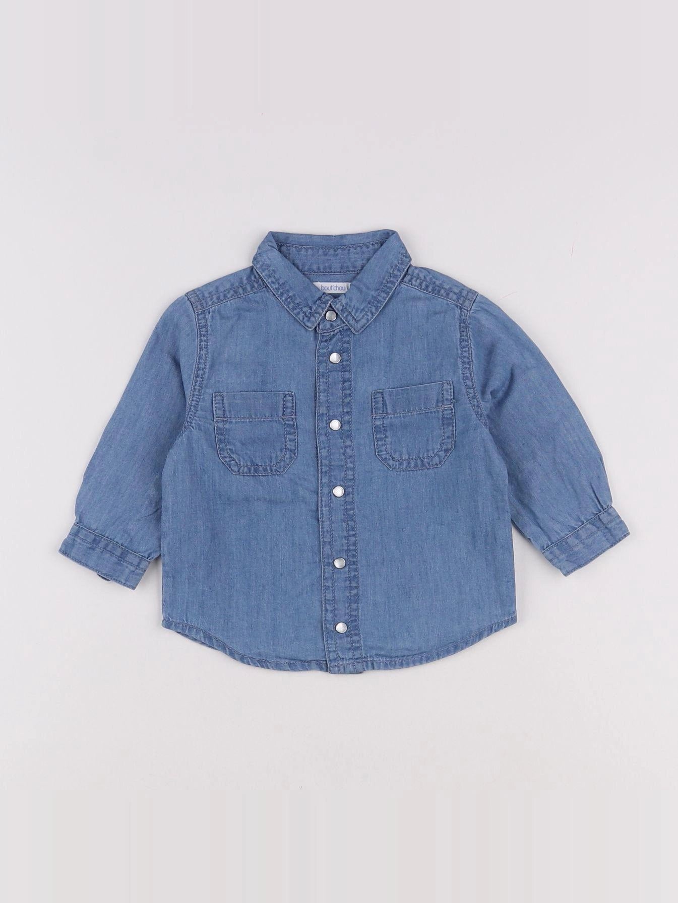 Boutchou - chemise bleu - 6 mois