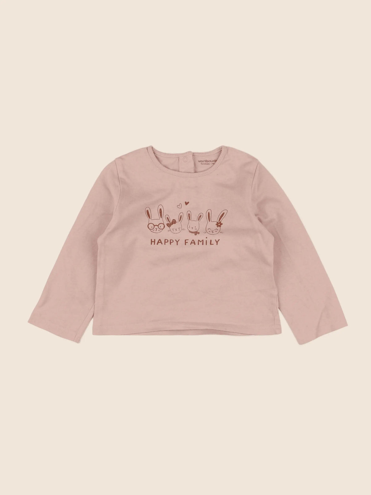 Vertbaudet - tee-shirt rose - 12 mois
