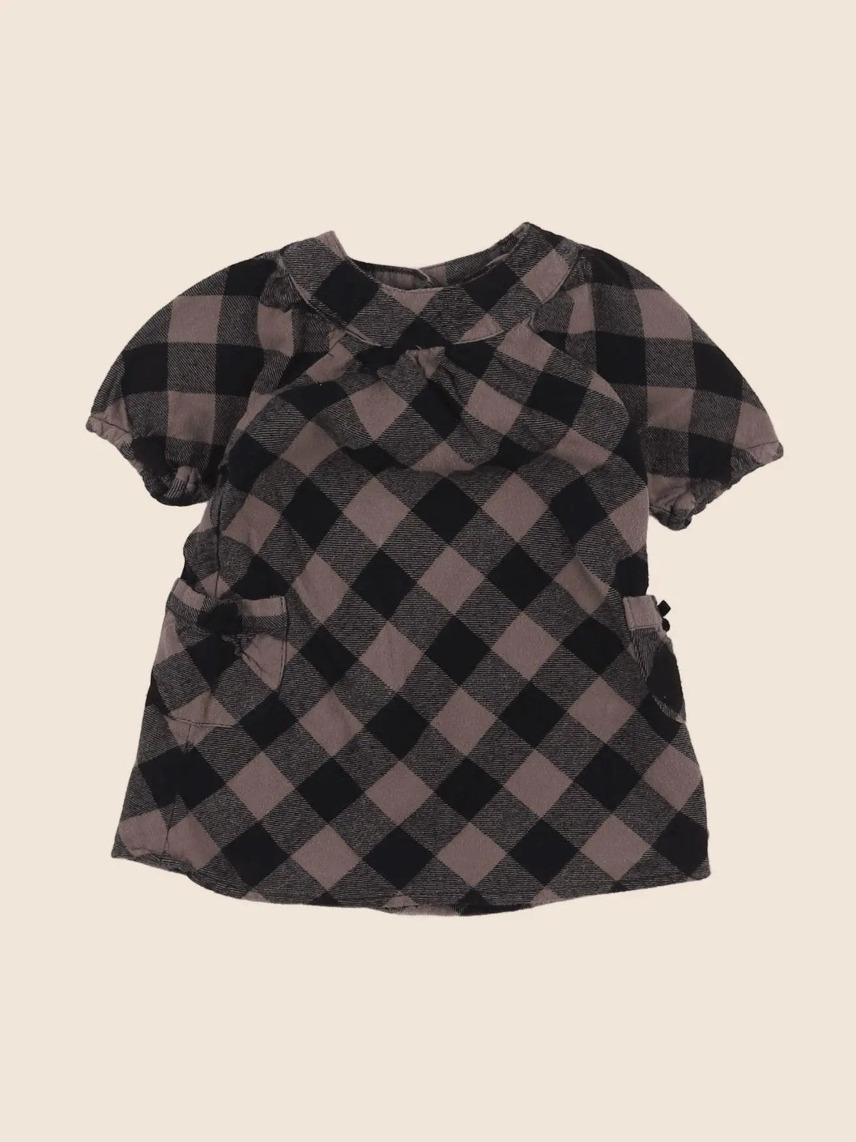 Vertbaudet - robe gris, marron - 18 mois
