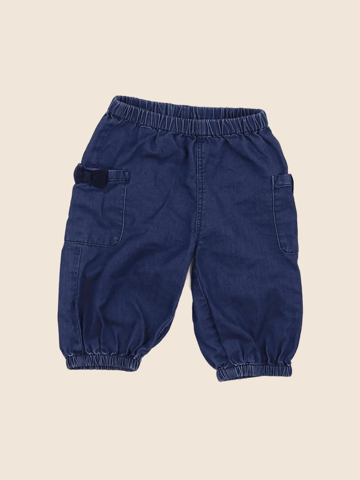 Petit Bateau - pantalon bleu - 3 mois