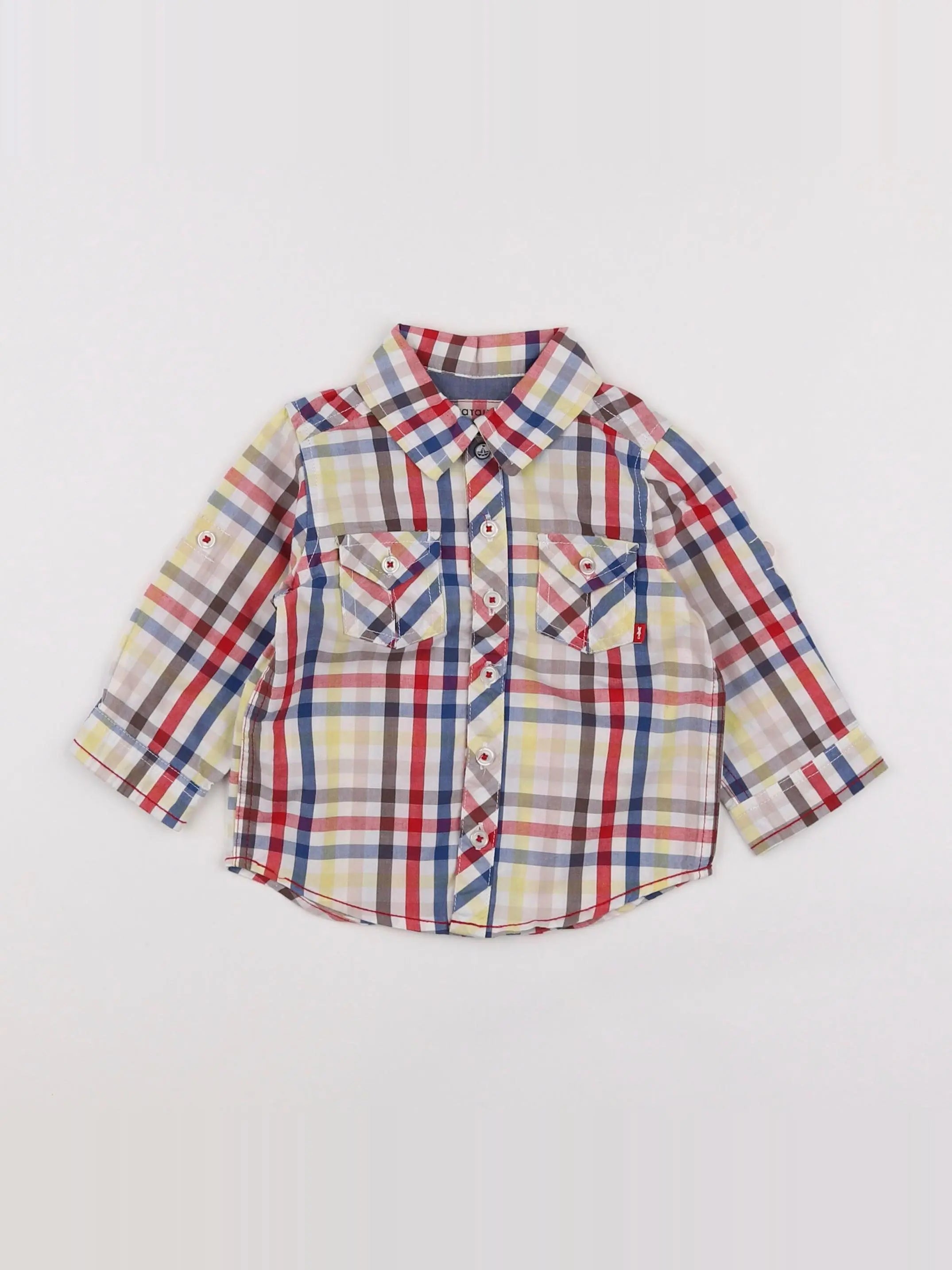 Natalys - chemise rouge - 9 mois