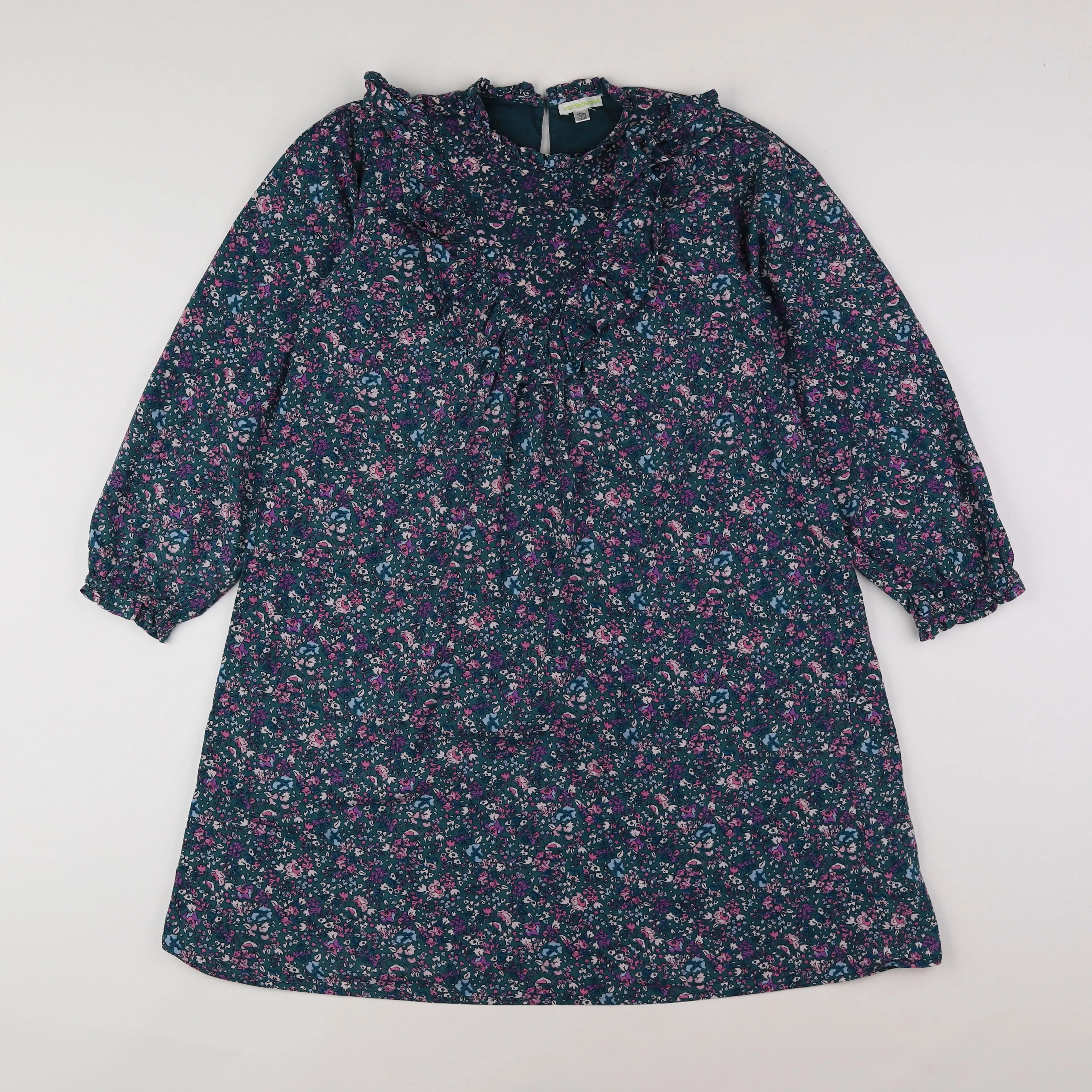 Vertbaudet - robe vert, rose - 12 ans