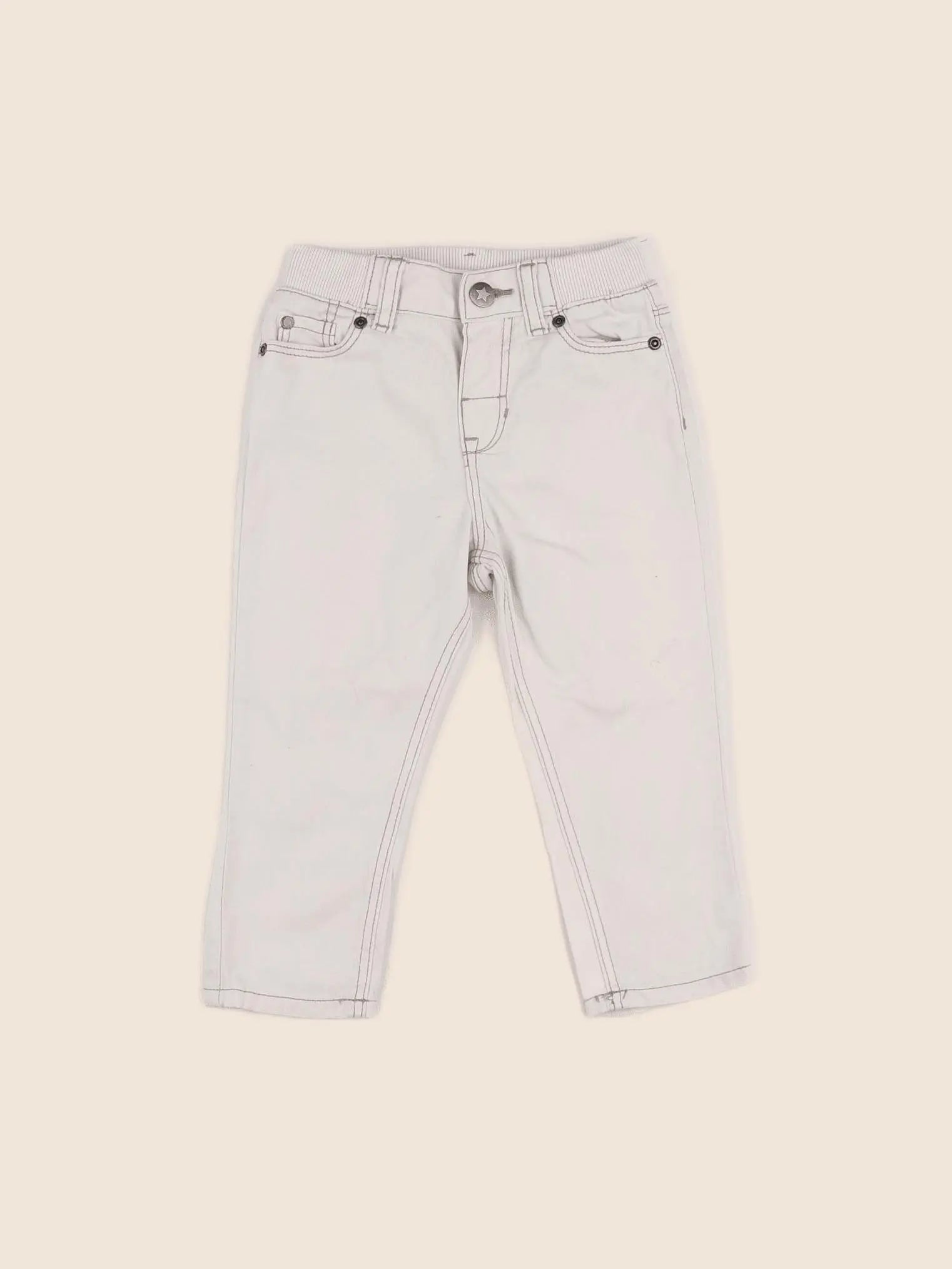 H&M - jean beige - 9/12 mois