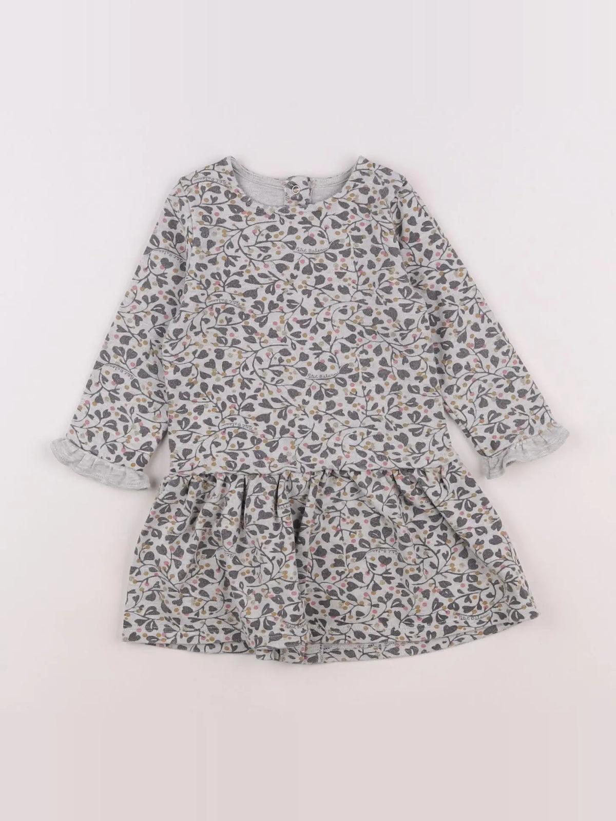 Petit Bateau - robe gris - 18 mois