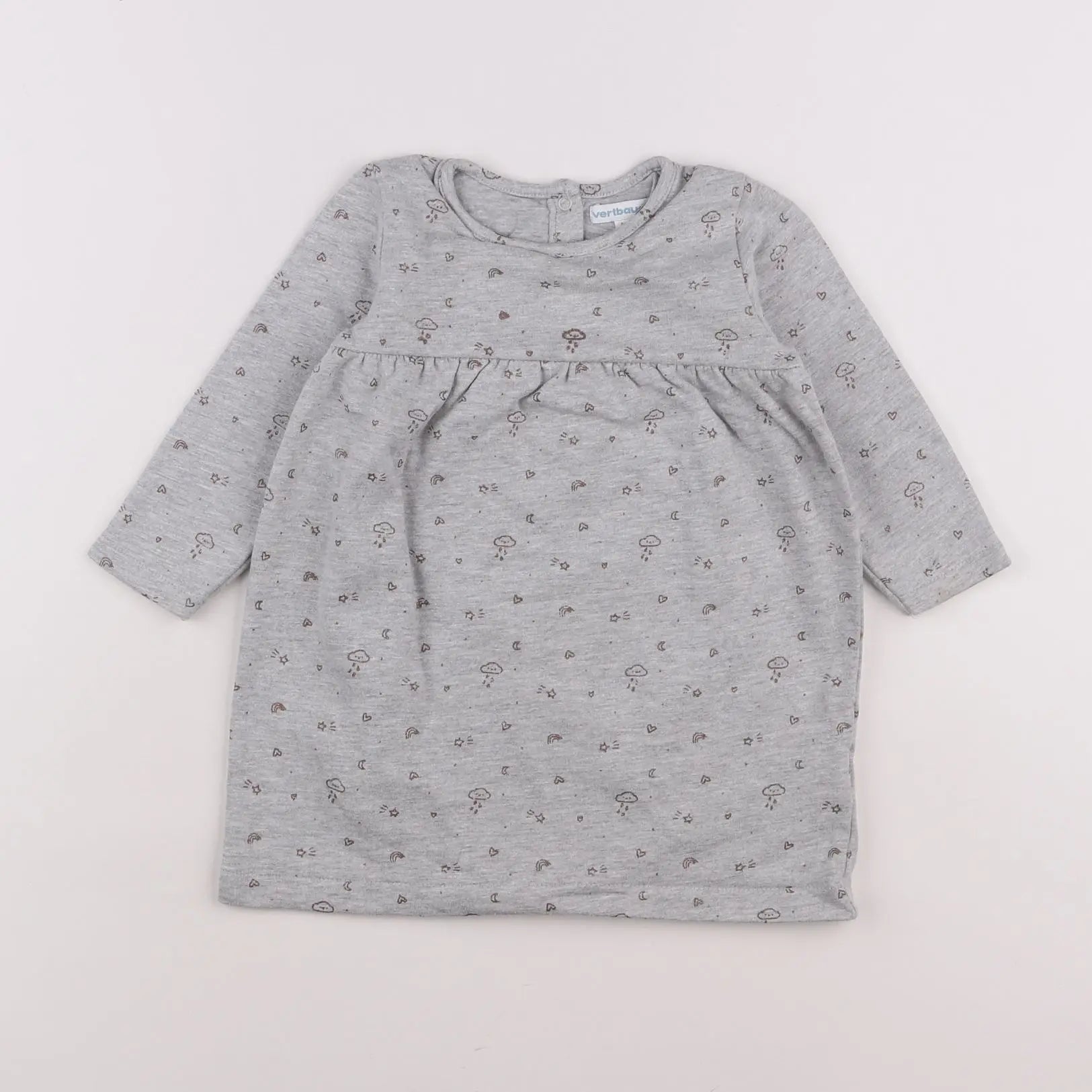 Vertbaudet - body robe gris - 18 mois