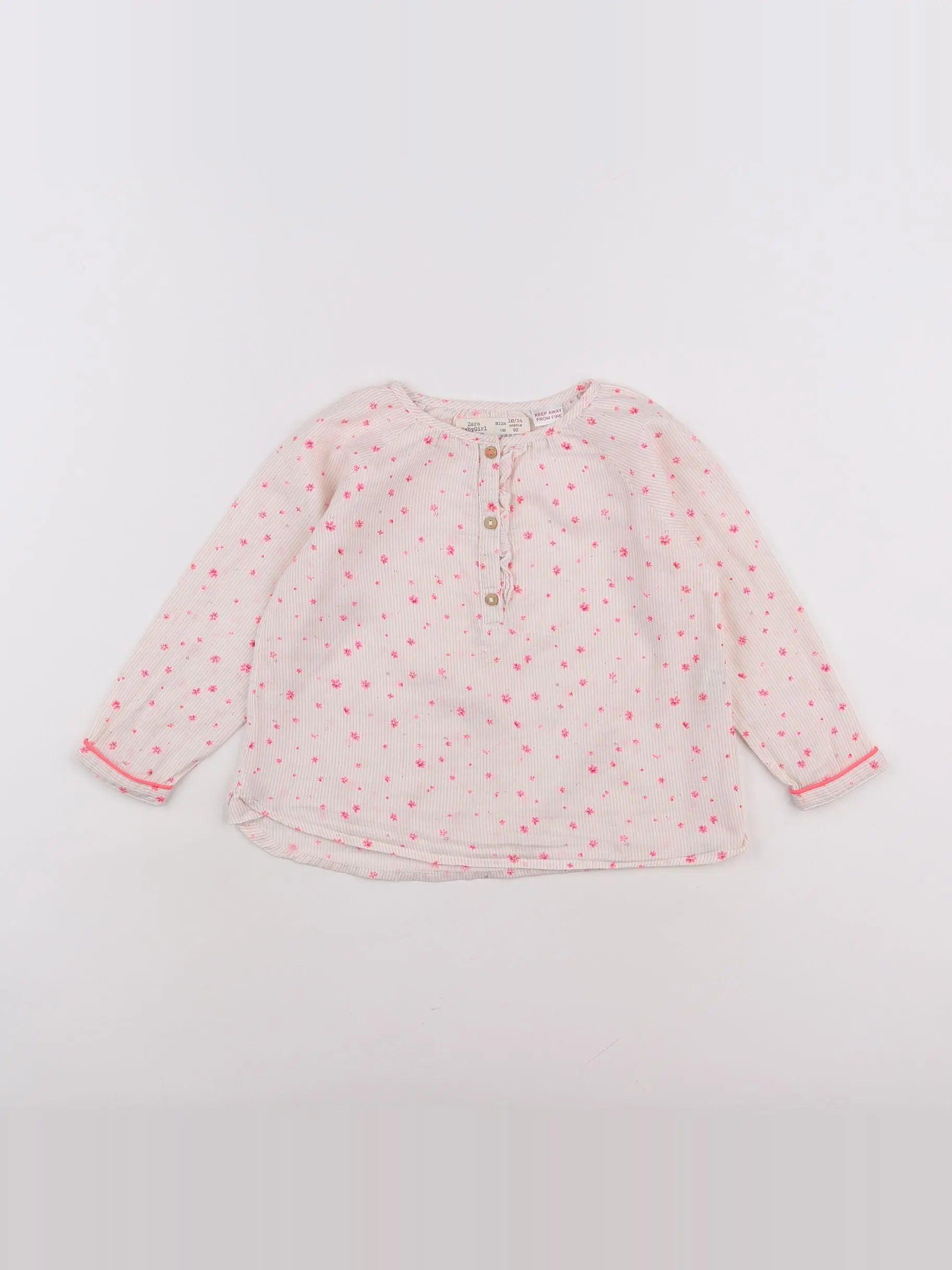 Zara - blouse rose - 18 mois à 2 ans