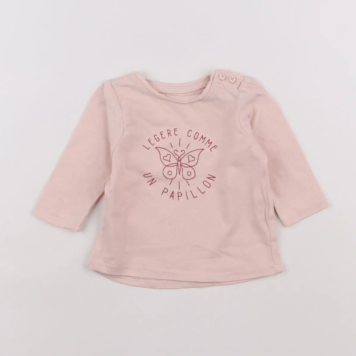 Vertbaudet - tee-shirt rose - 3 mois