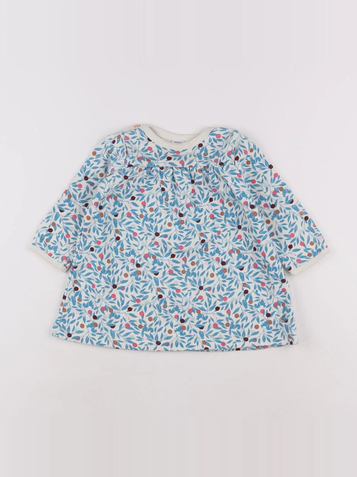 Petit Bateau - robe bleu, blanc - 12 mois