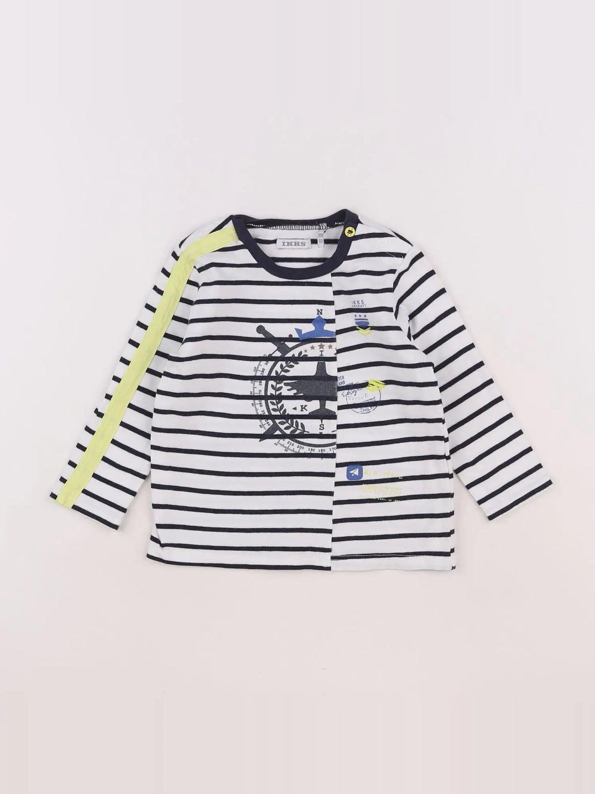 IKKS - tee-shirt bleu, blanc - 18 mois