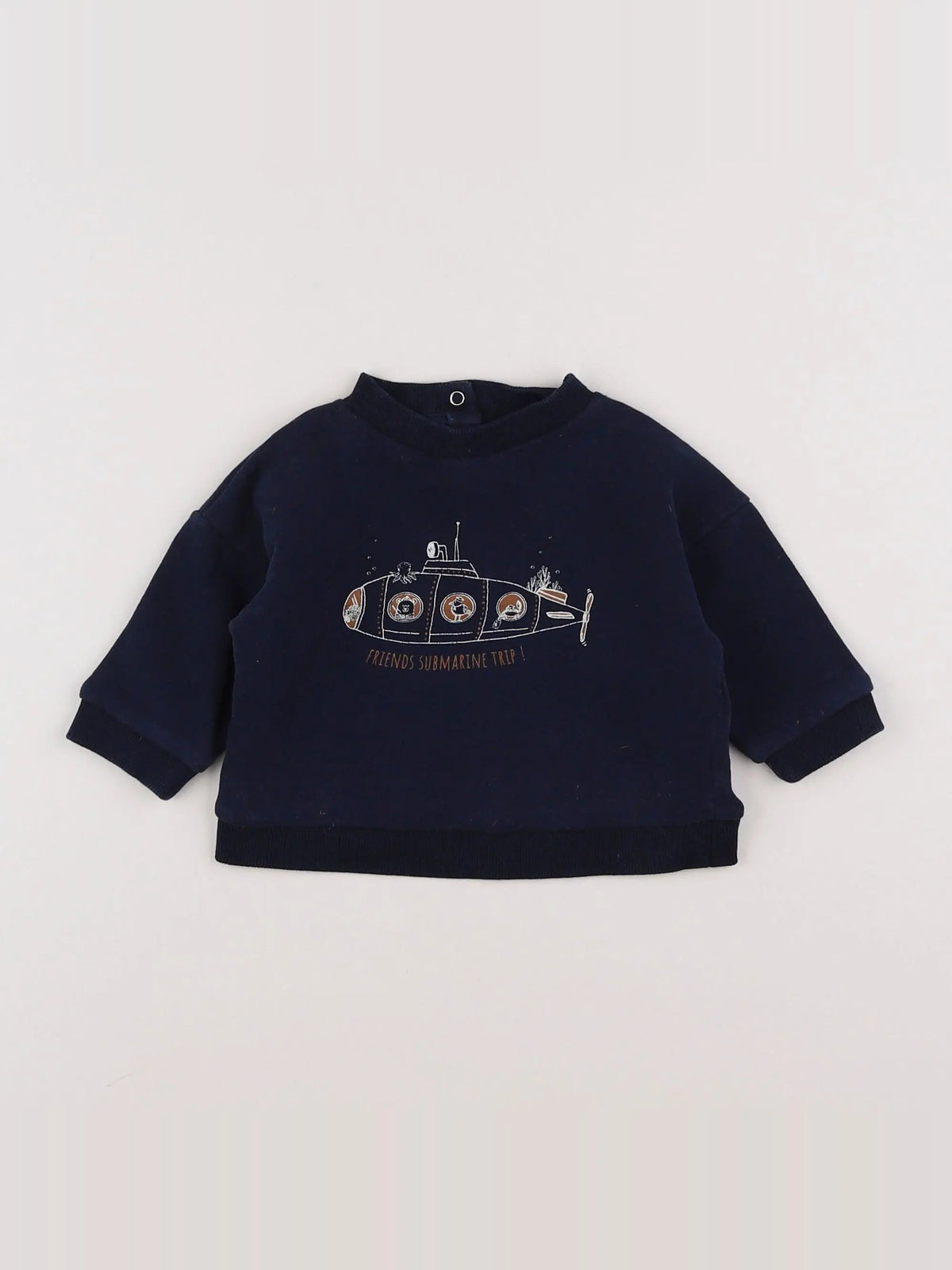 Vertbaudet - sweat bleu - 6 mois