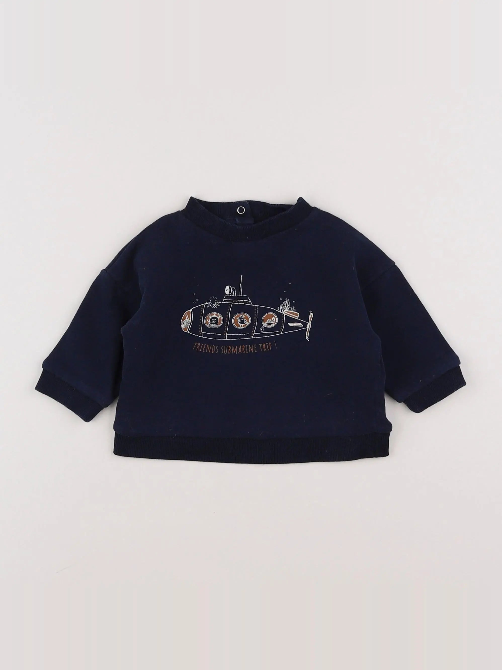 Vertbaudet - sweat bleu - 6 mois