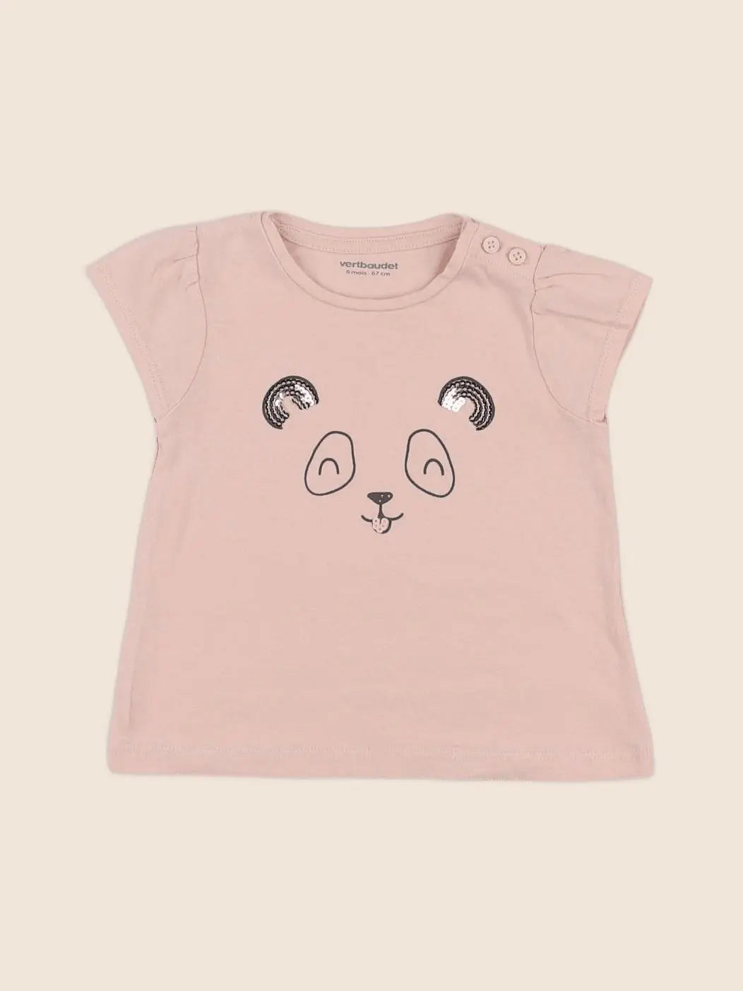 Vertbaudet - tee-shirt rose - 6 mois