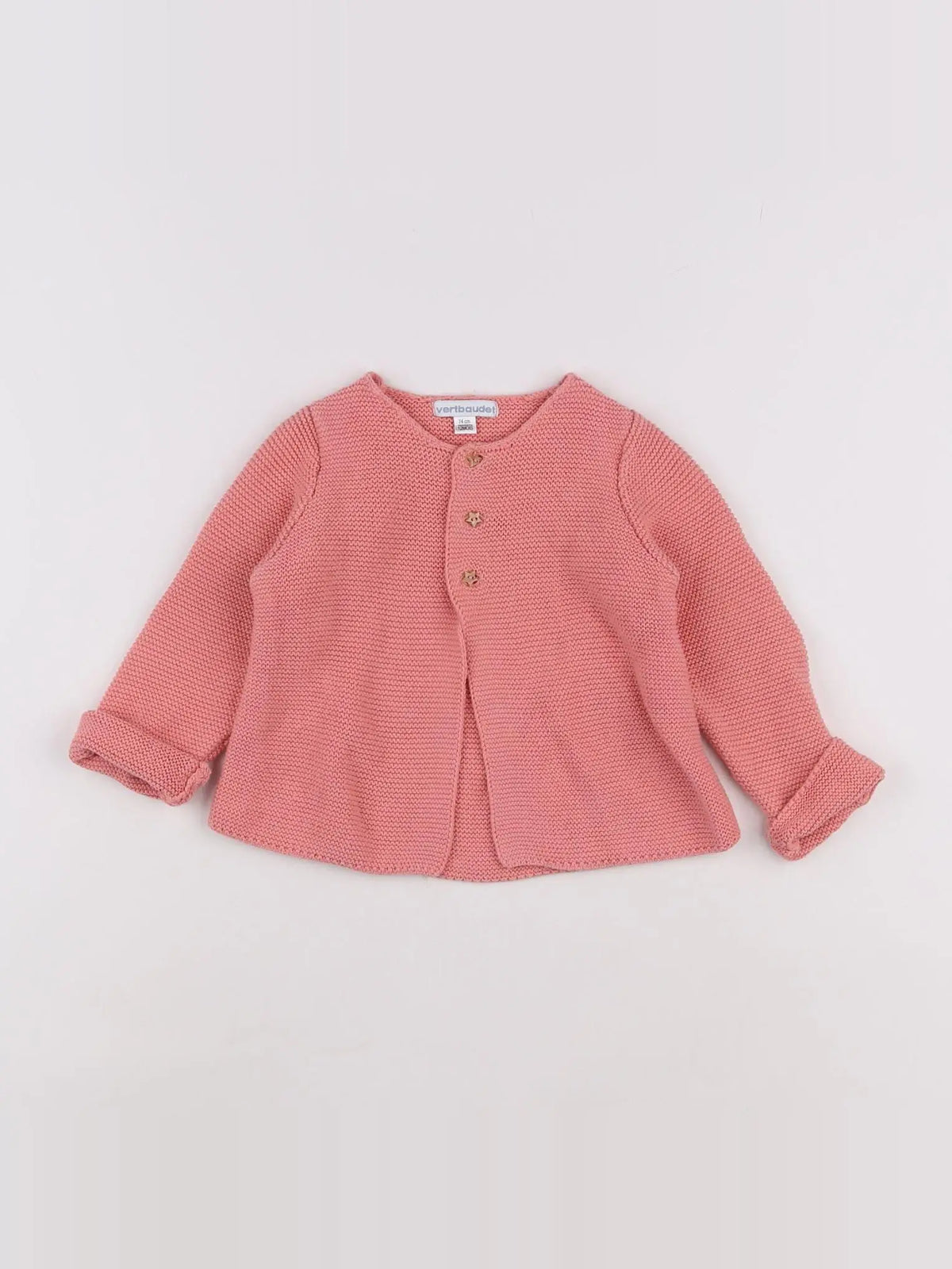 Vertbaudet - gilet rose - 12 mois