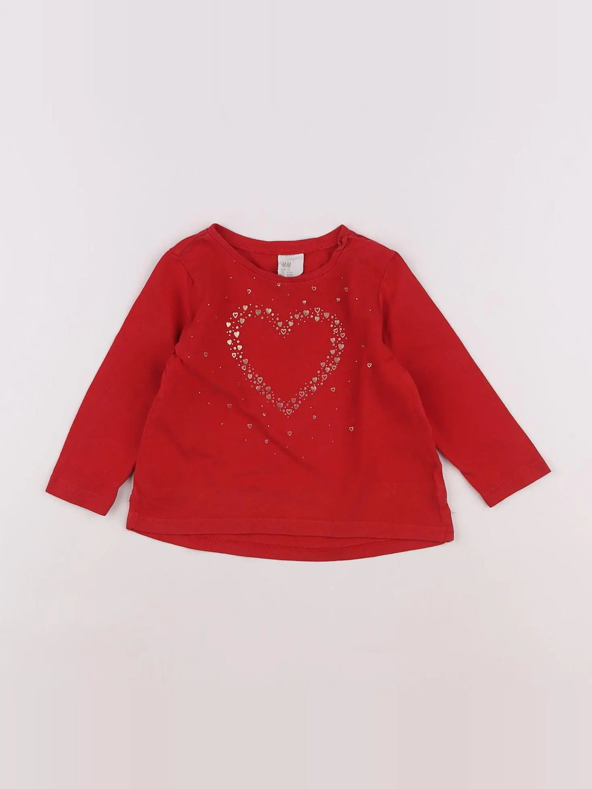 H&M - tee-shirt rouge - 6/9 mois
