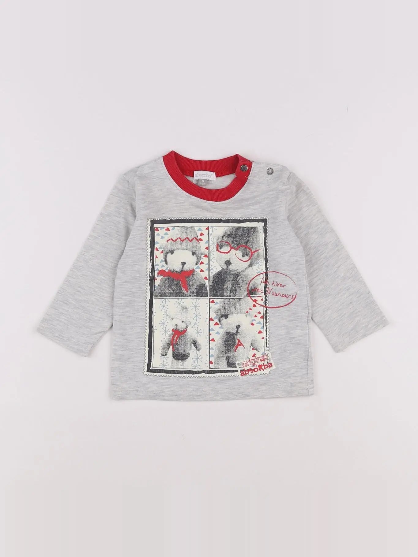 Absorba - tee-shirt gris - 9 mois