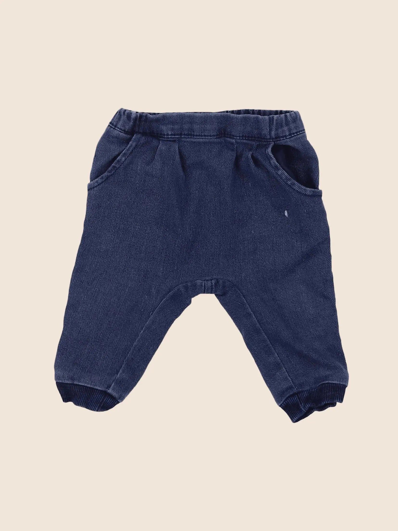 Benetton - sarouel bleu - 6/9 mois