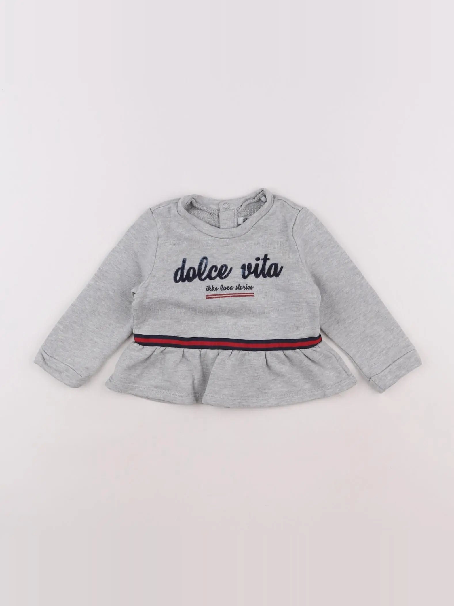 IKKS - sweat gris - 12 mois
