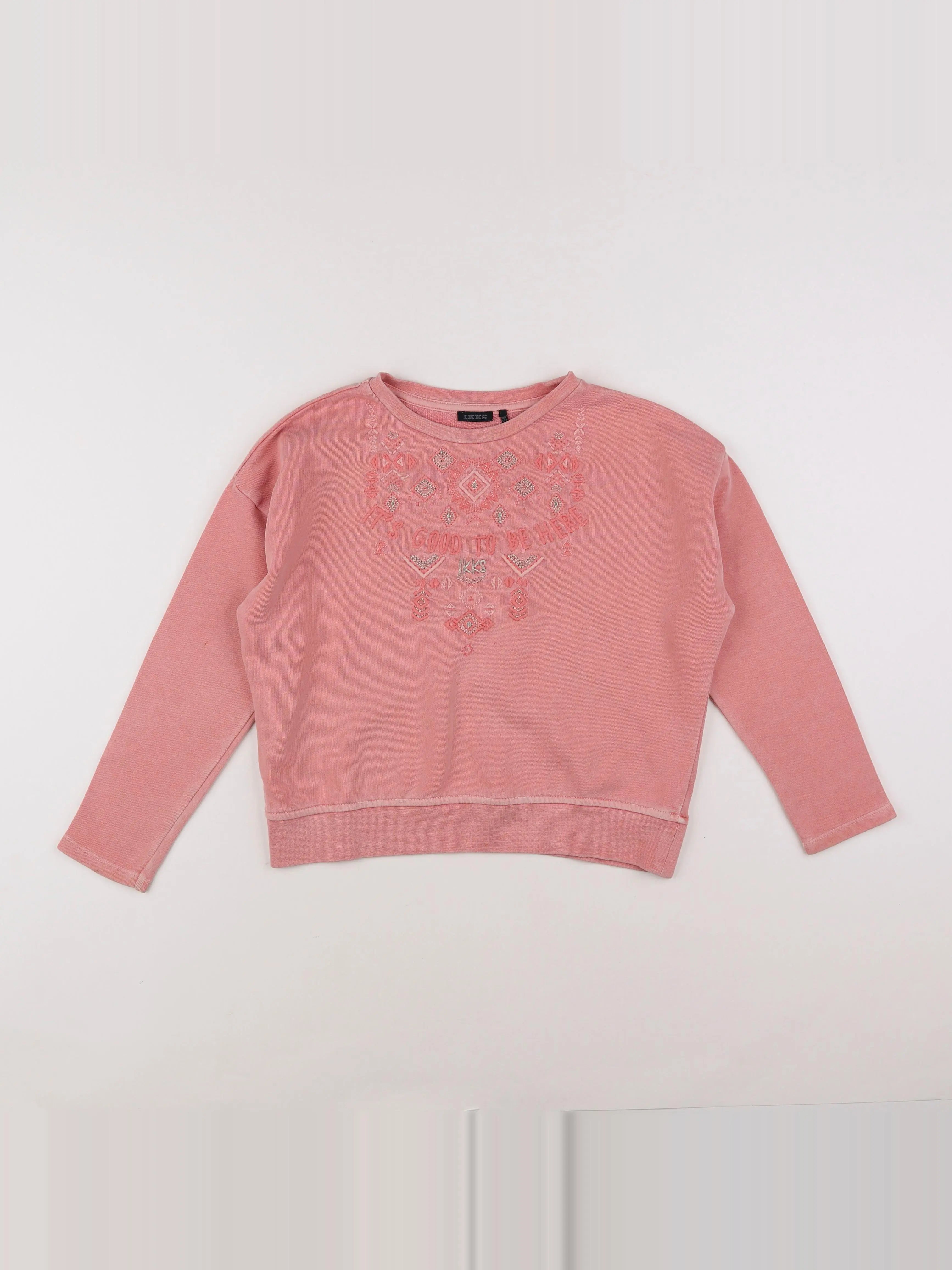 IKKS - sweat rose - 8 ans