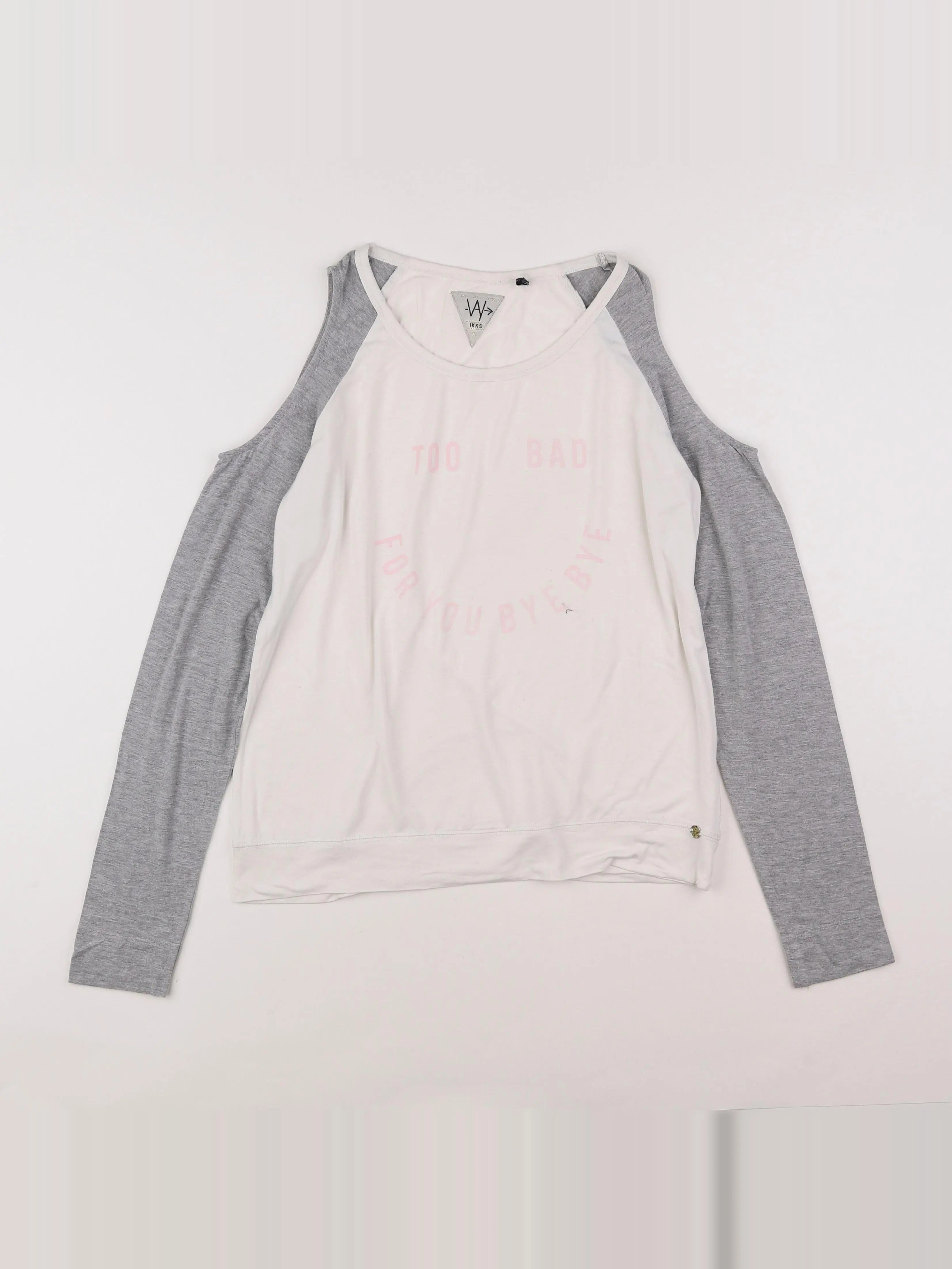 IKKS - tee-shirt blanc, gris - 16 ans