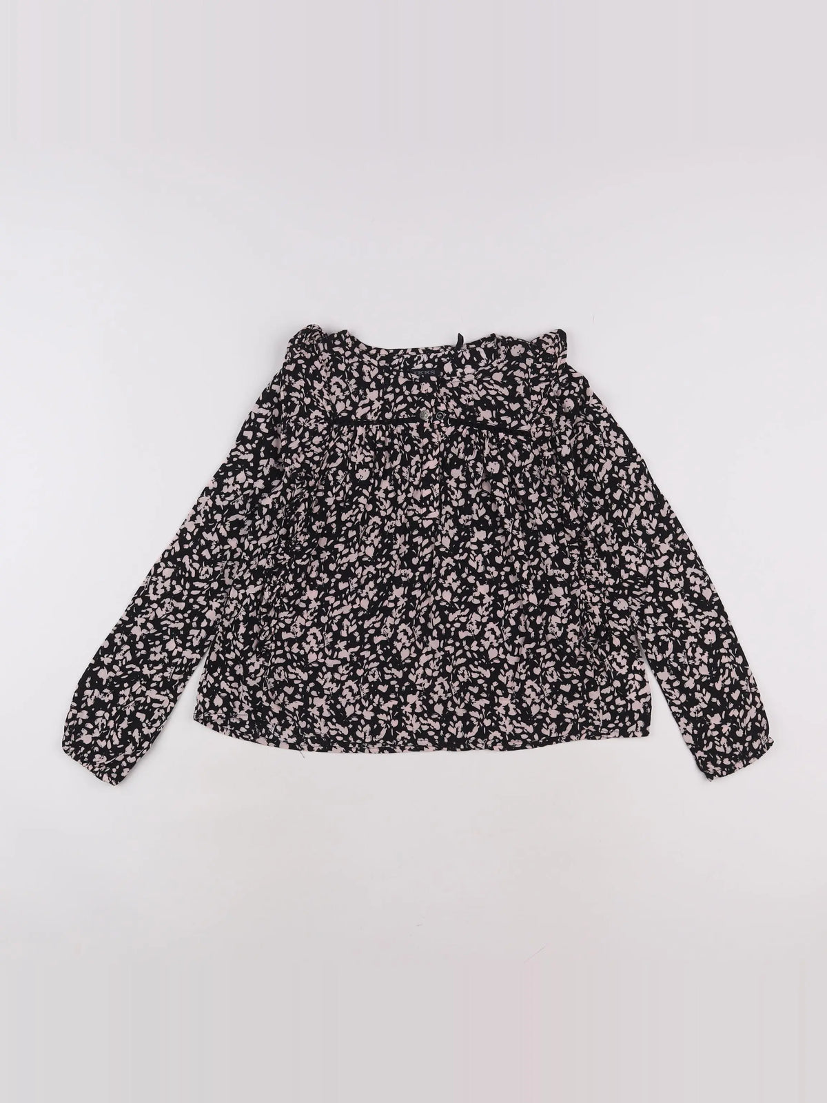 IKKS - blouse noir, rose - 10 ans