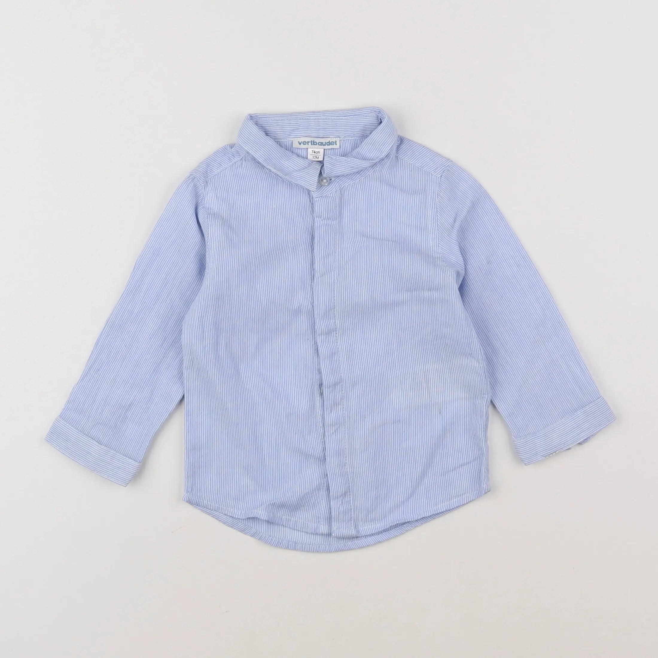 Vertbaudet - chemise bleu - 12 mois