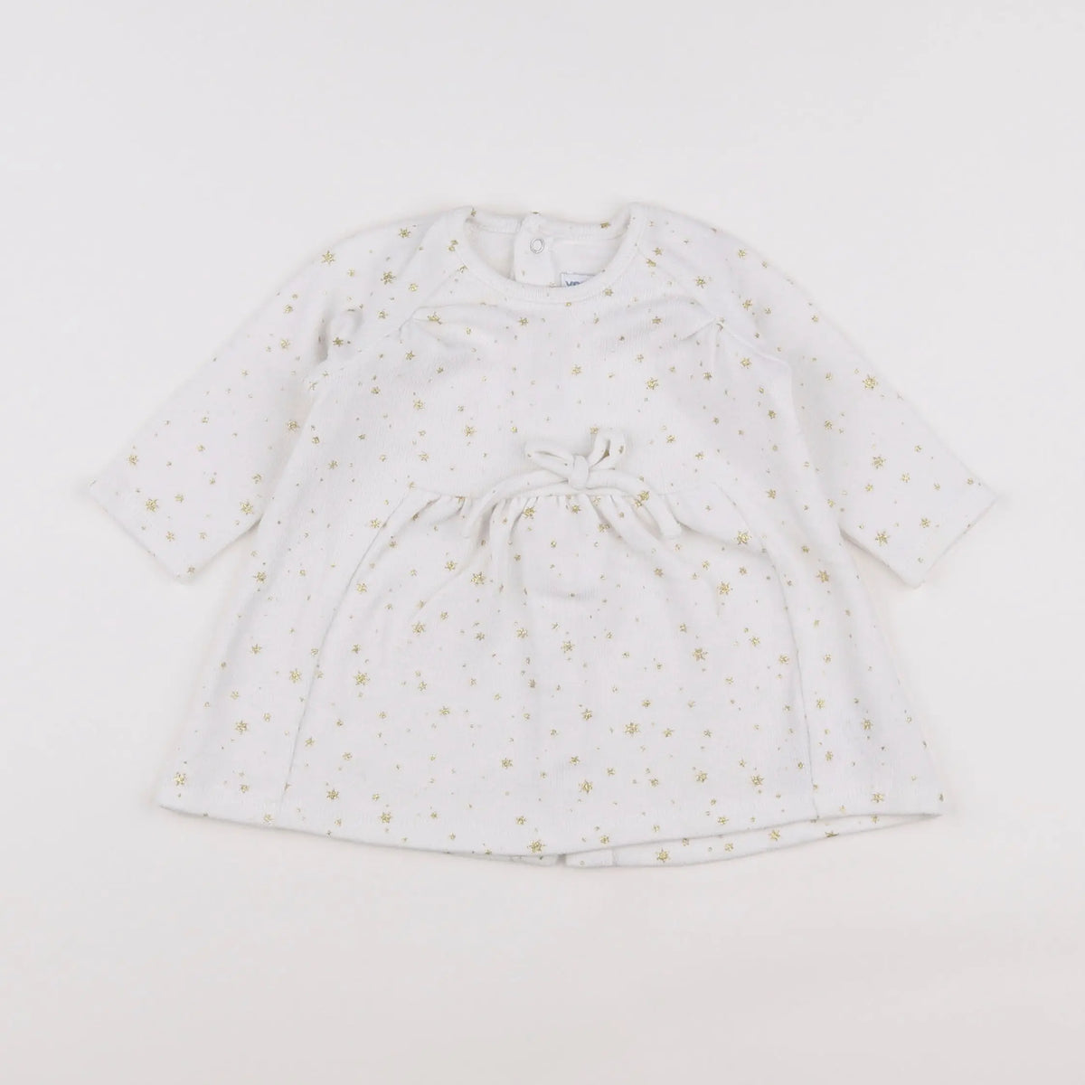 Vertbaudet - robe blanc, or - 6 mois