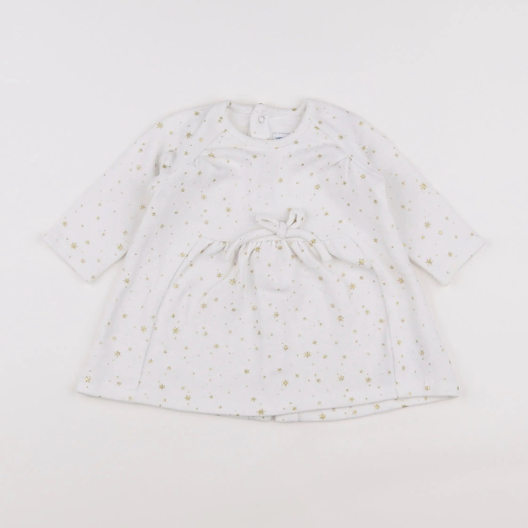 Vertbaudet - robe blanc, or - 6 mois