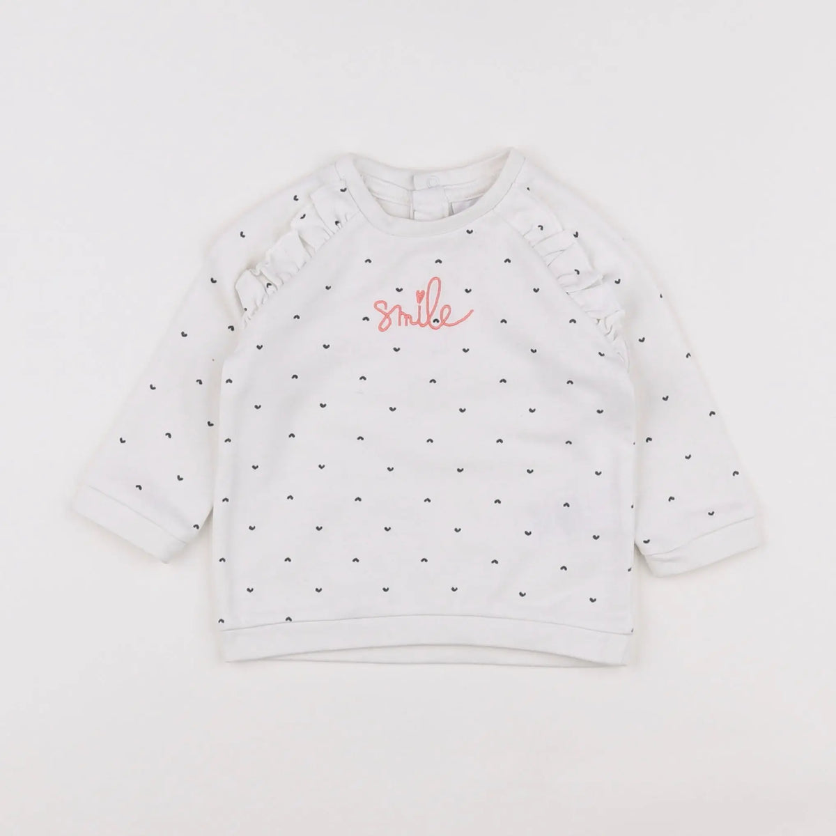 Vertbaudet - sweat blanc - 6 mois