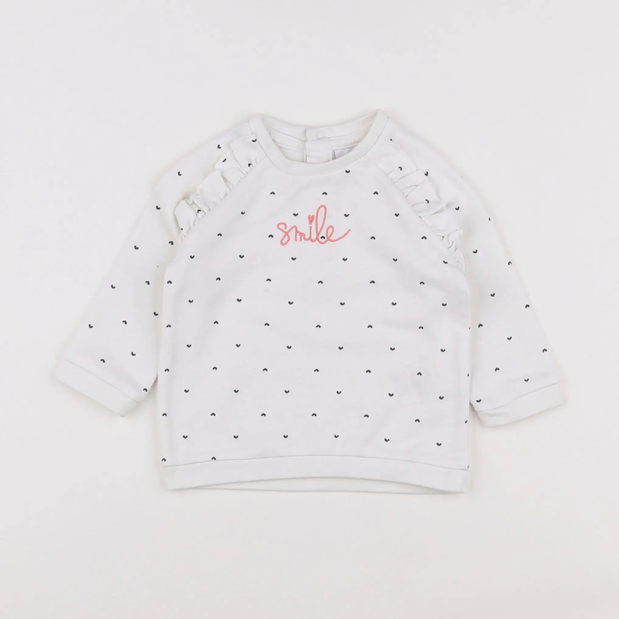 Vertbaudet - sweat blanc - 6 mois