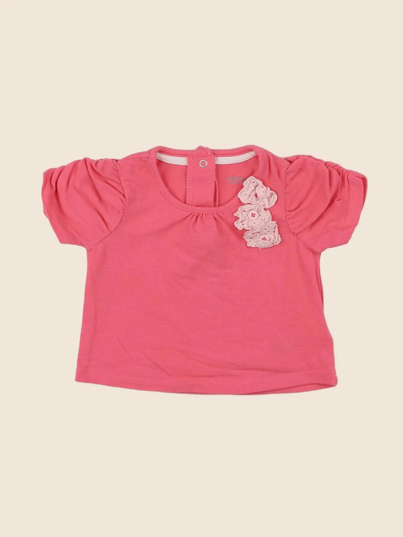 Vertbaudet - tee-shirt rose - 6 mois