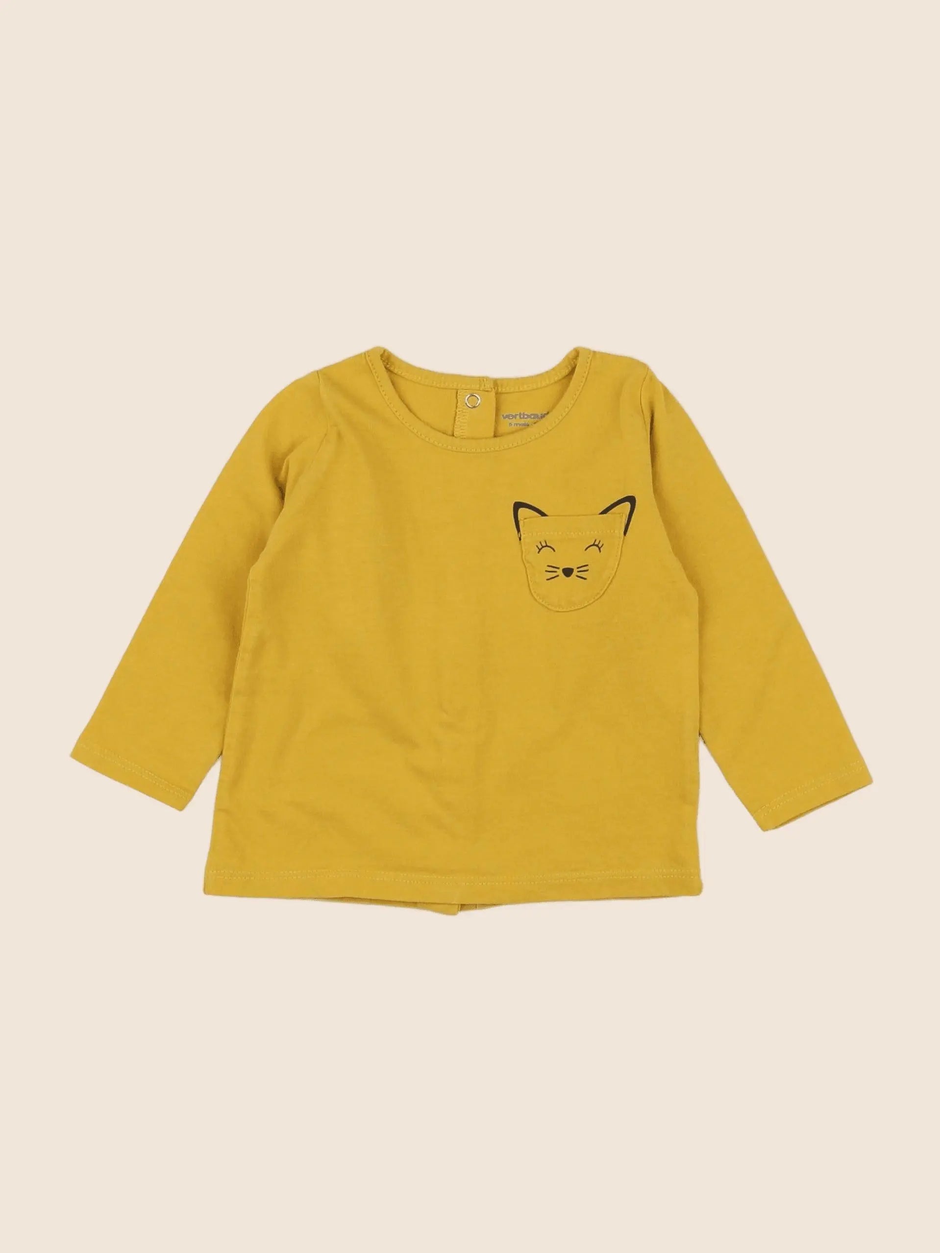 Vertbaudet - tee-shirt jaune - 6 mois