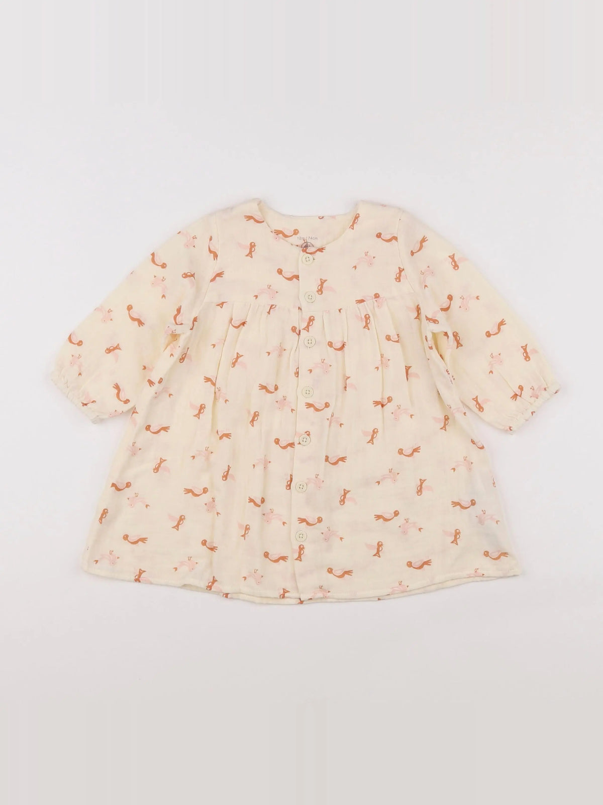 Petit Bateau - robe beige - 12 mois