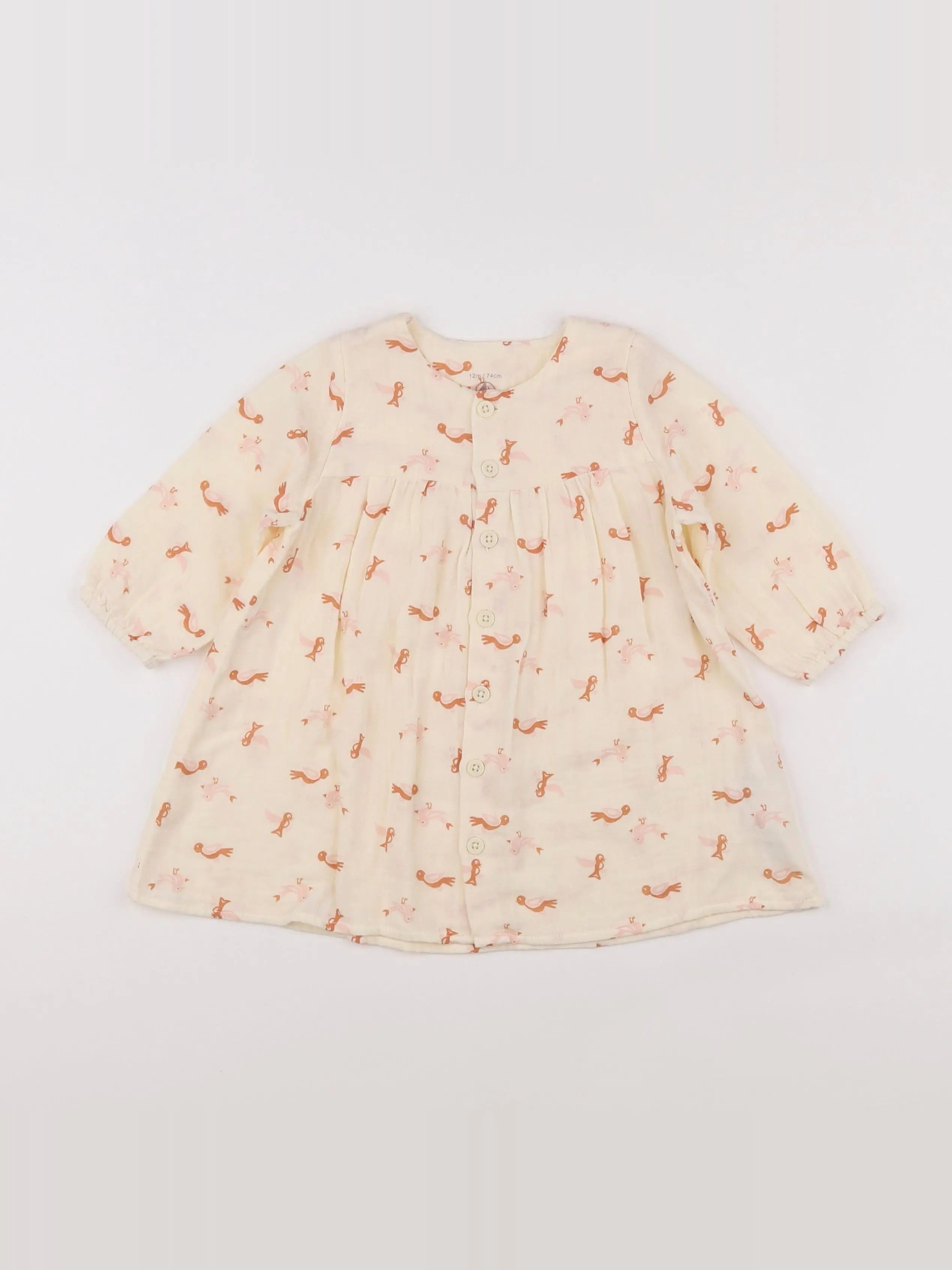 Petit Bateau - robe beige - 12 mois