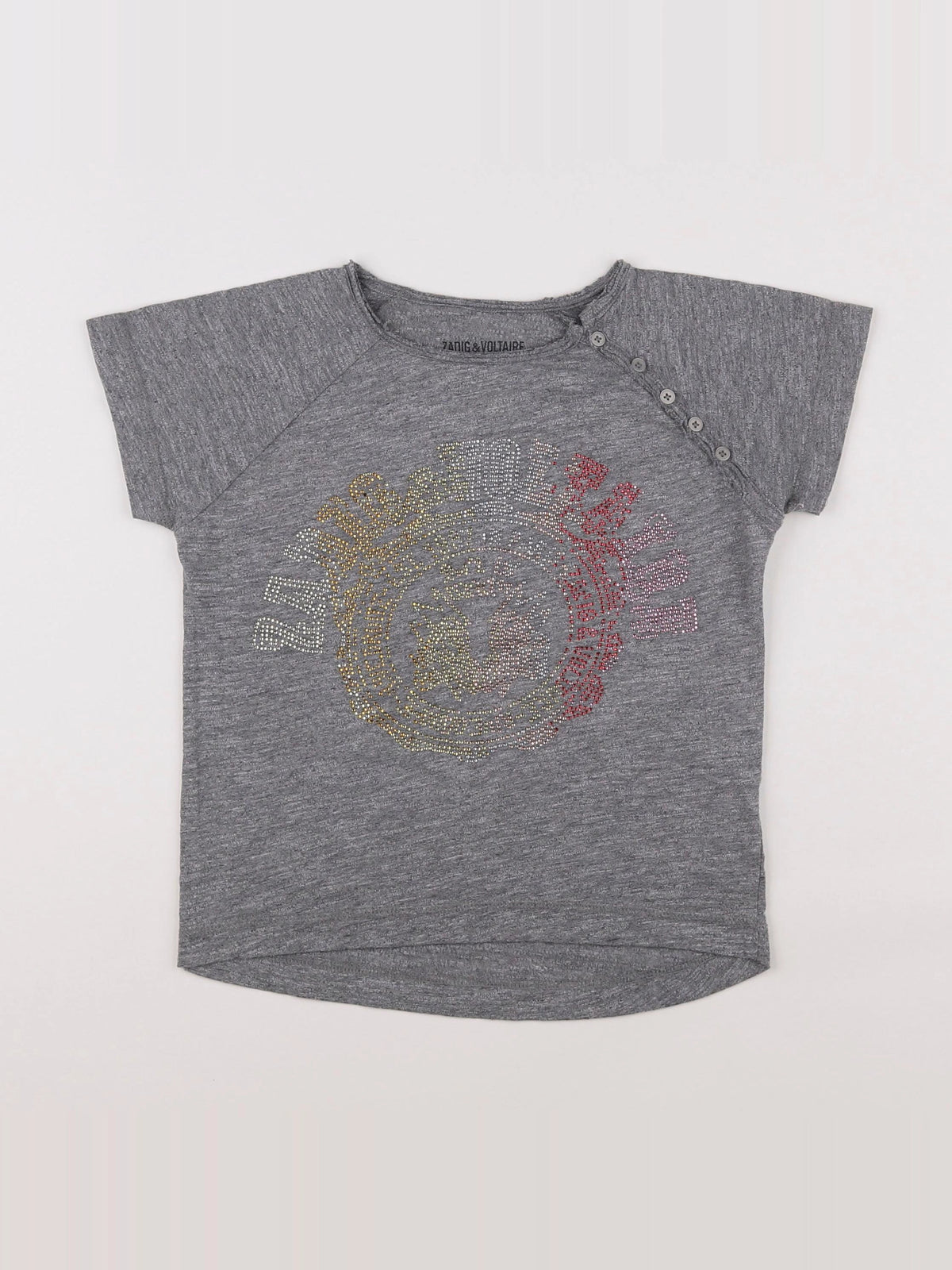 Zadig & Voltaire - tee-shirt gris - 10 ans