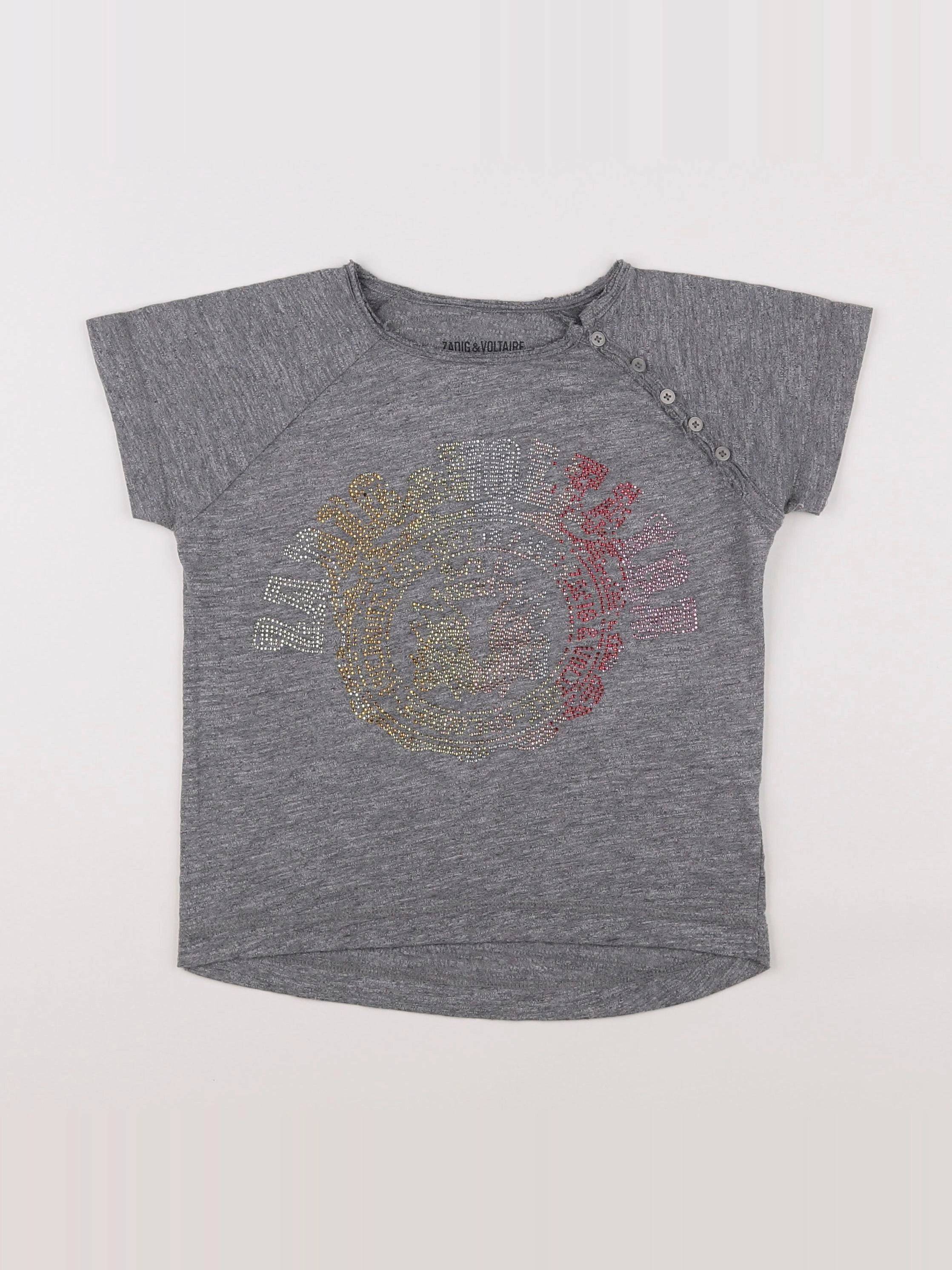 Zadig & Voltaire - tee-shirt gris - 10 ans