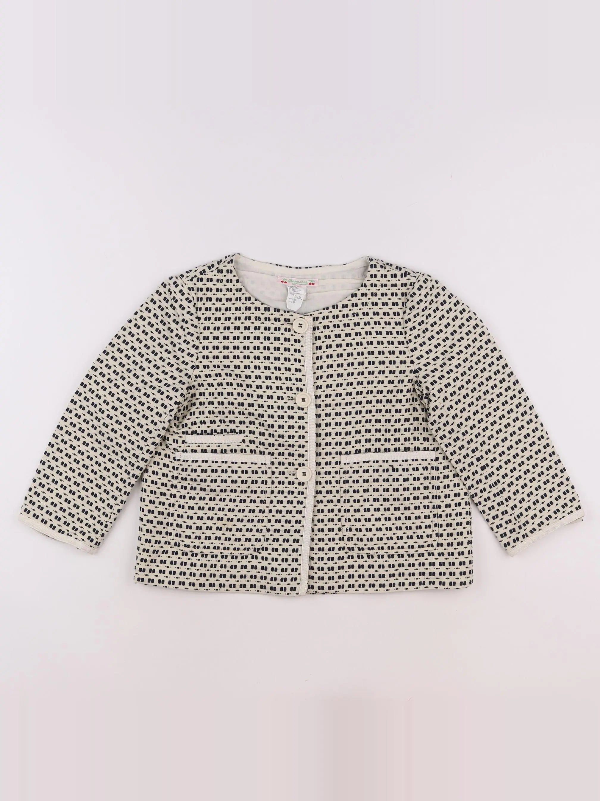 Bonpoint - veste beige, noir - 10 ans