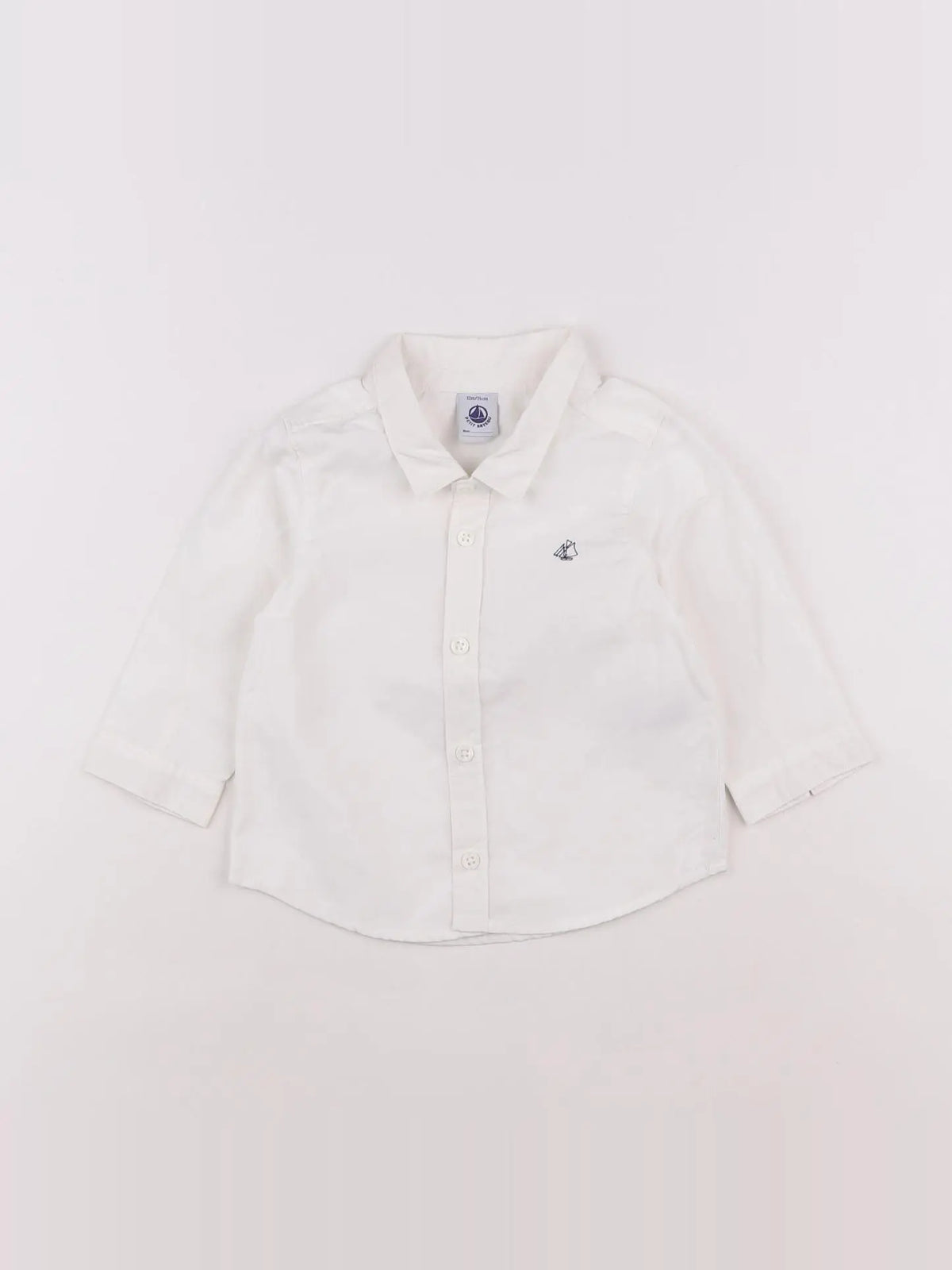 Petit Bateau - chemise blanc - 12 mois