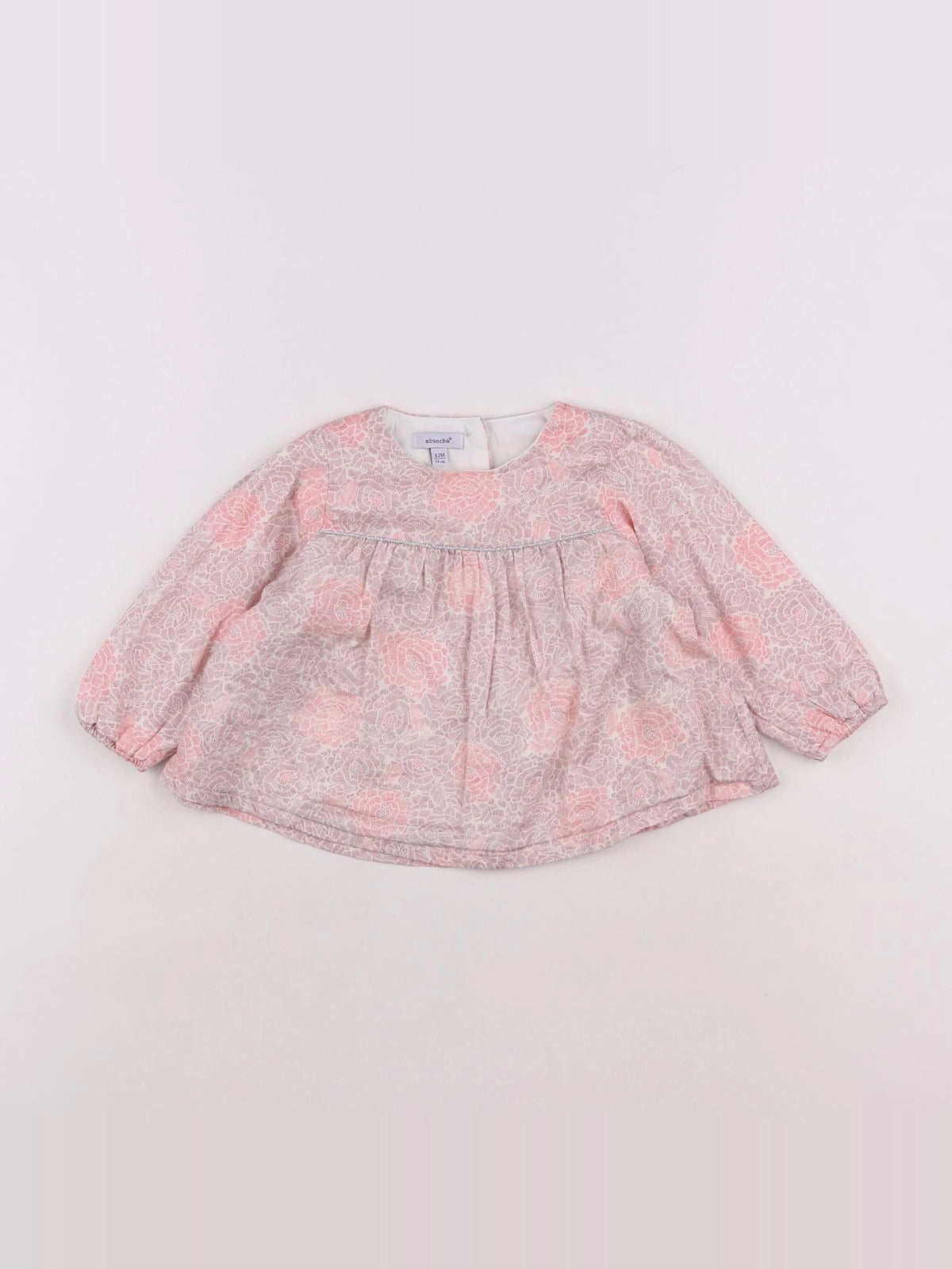 Absorba - blouse blanc, rose - 12 mois